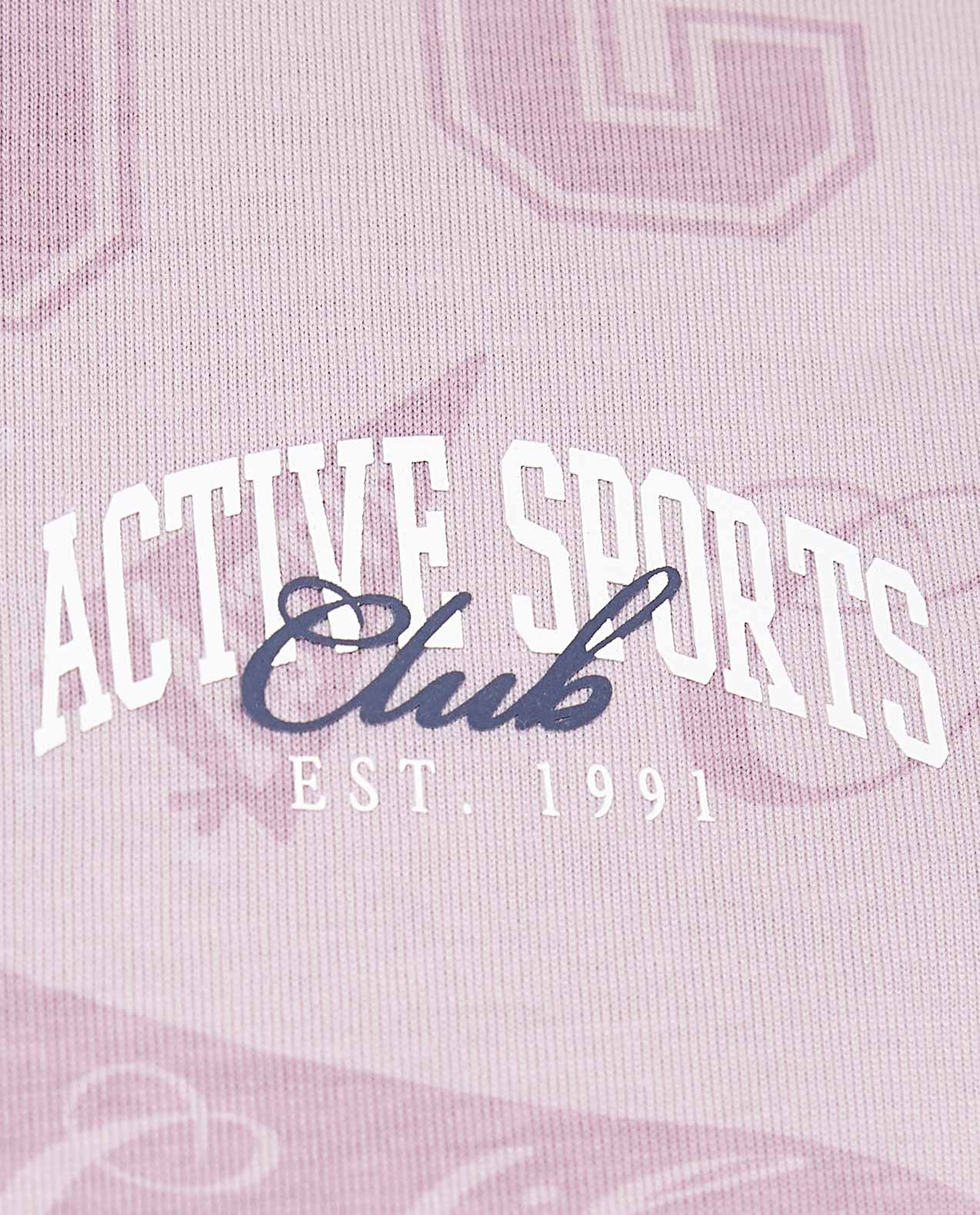 Printed Active T-Shirt with Crew Neck and Short Sleeves