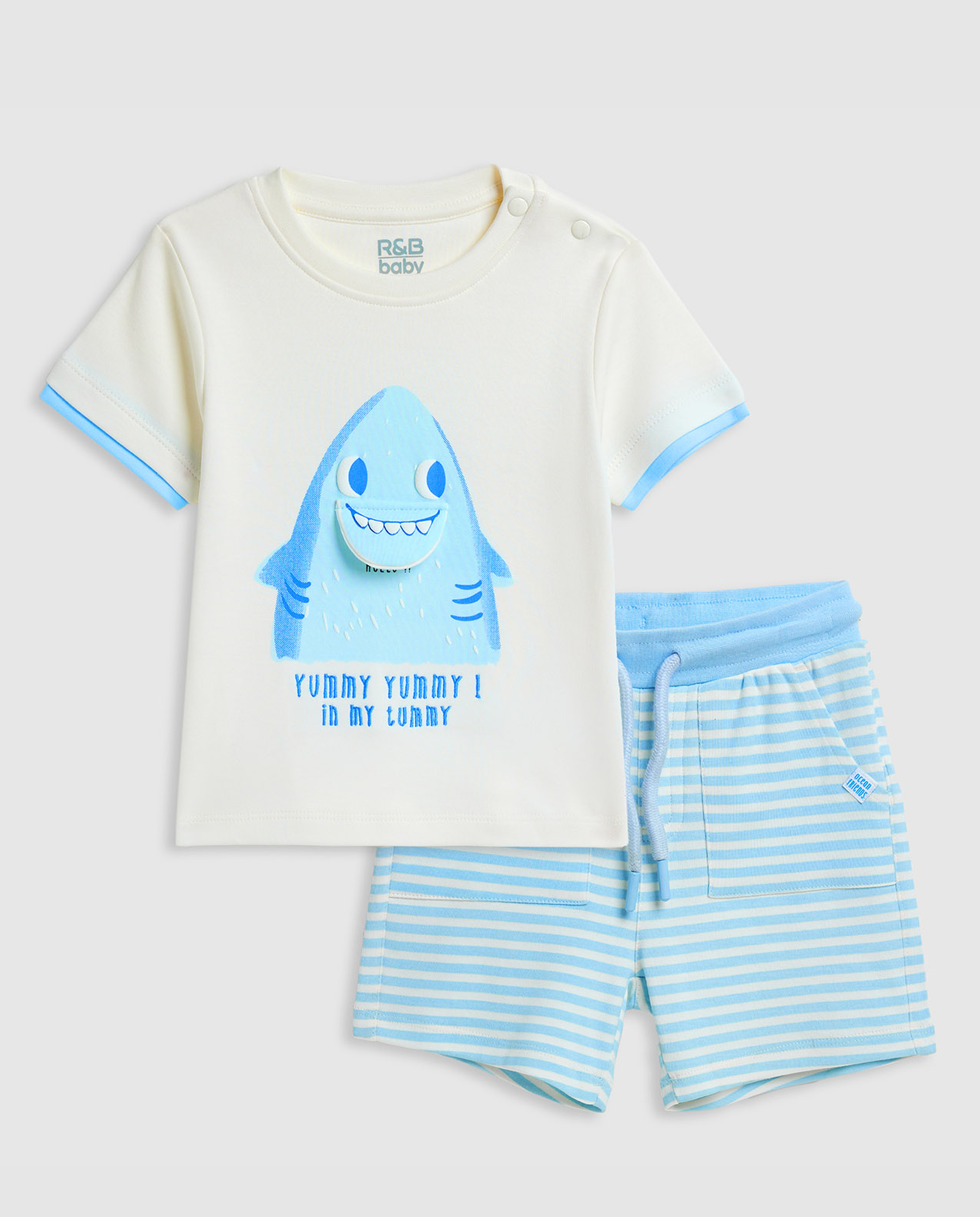 Appliqued T-Shirt and Shorts Set