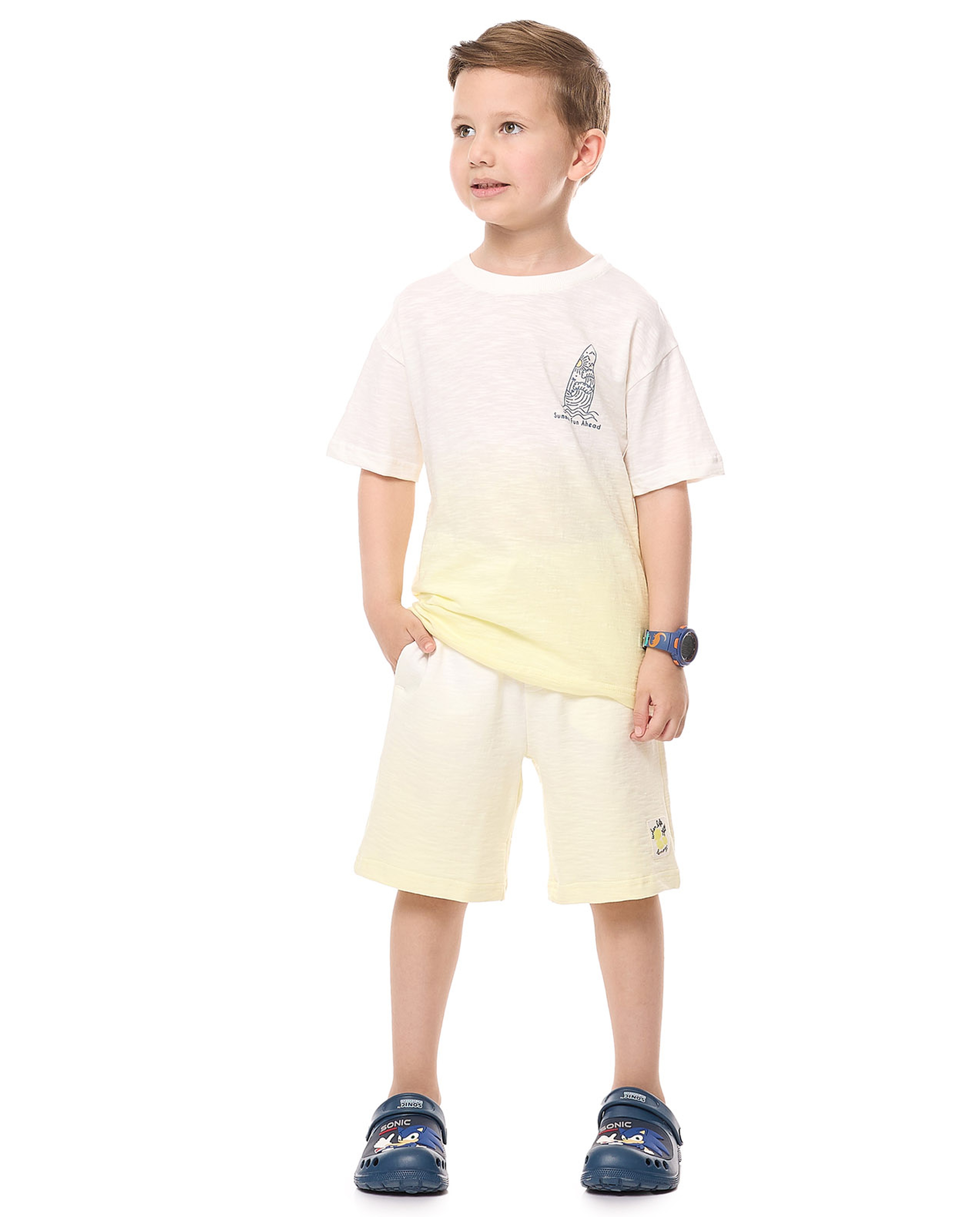 Printed T-Shirt with Crew Neck and Short Sleeves