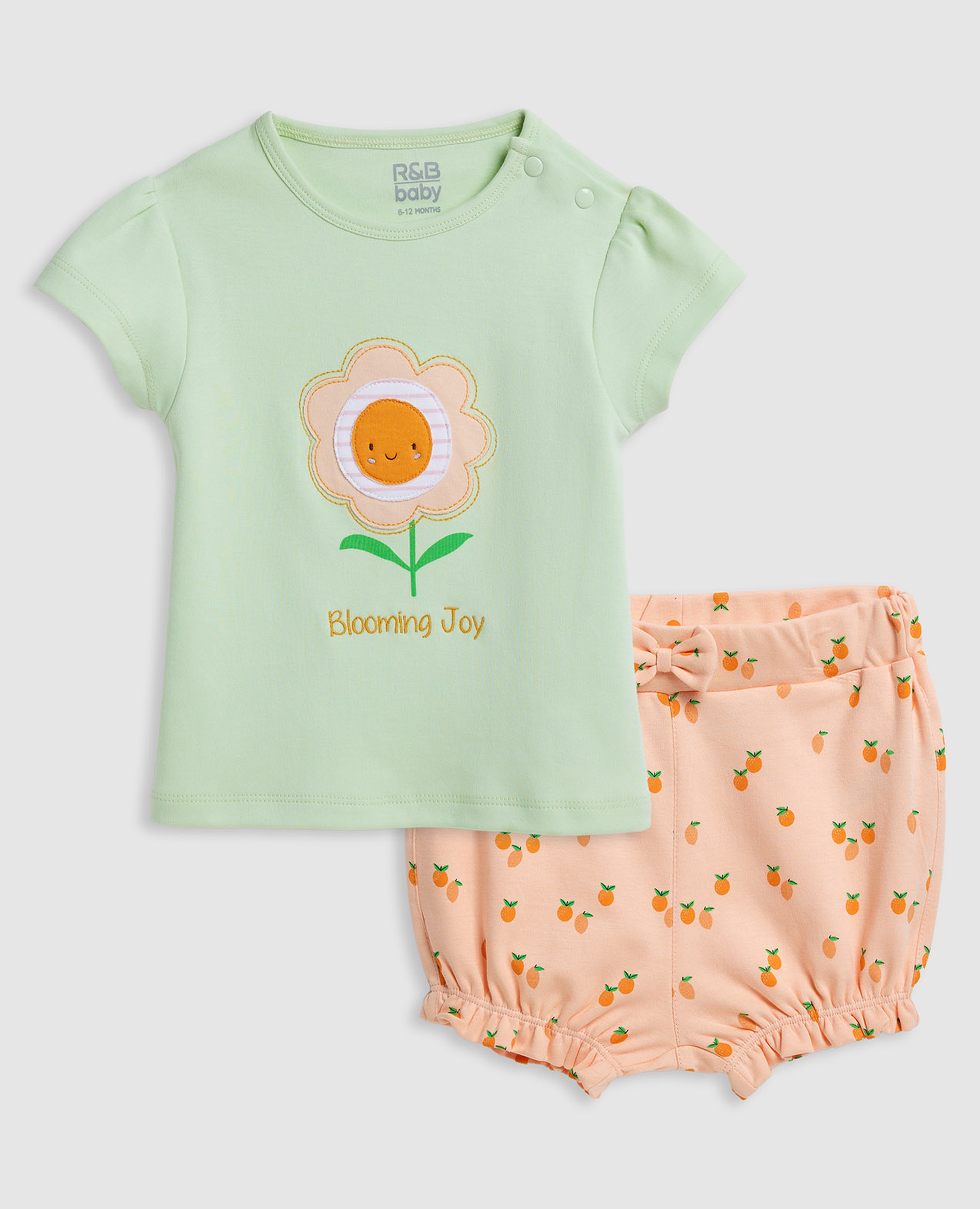 Appliqued T-Shirt and Shorts Set