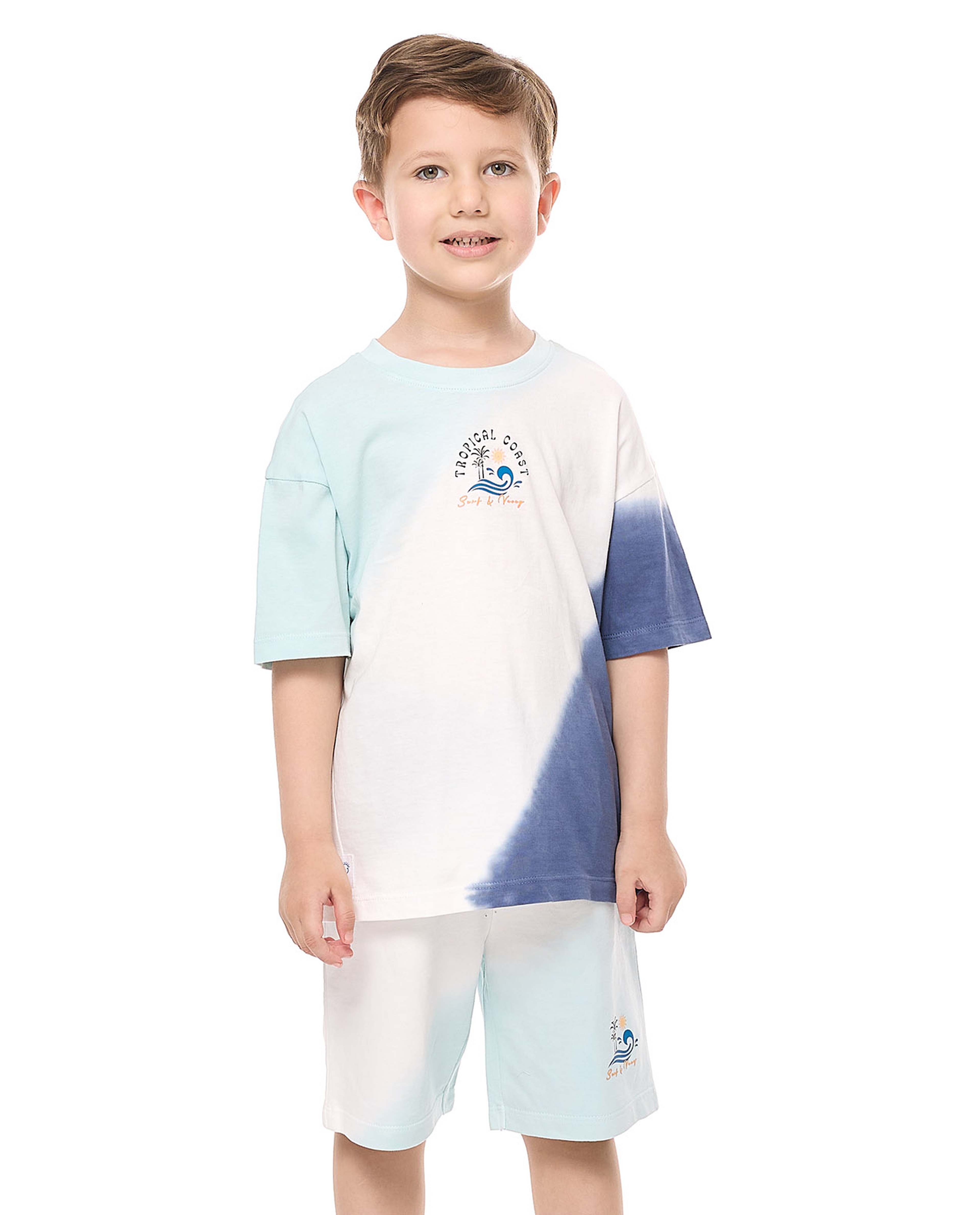 Color Block T-Shirt and Shorts Set