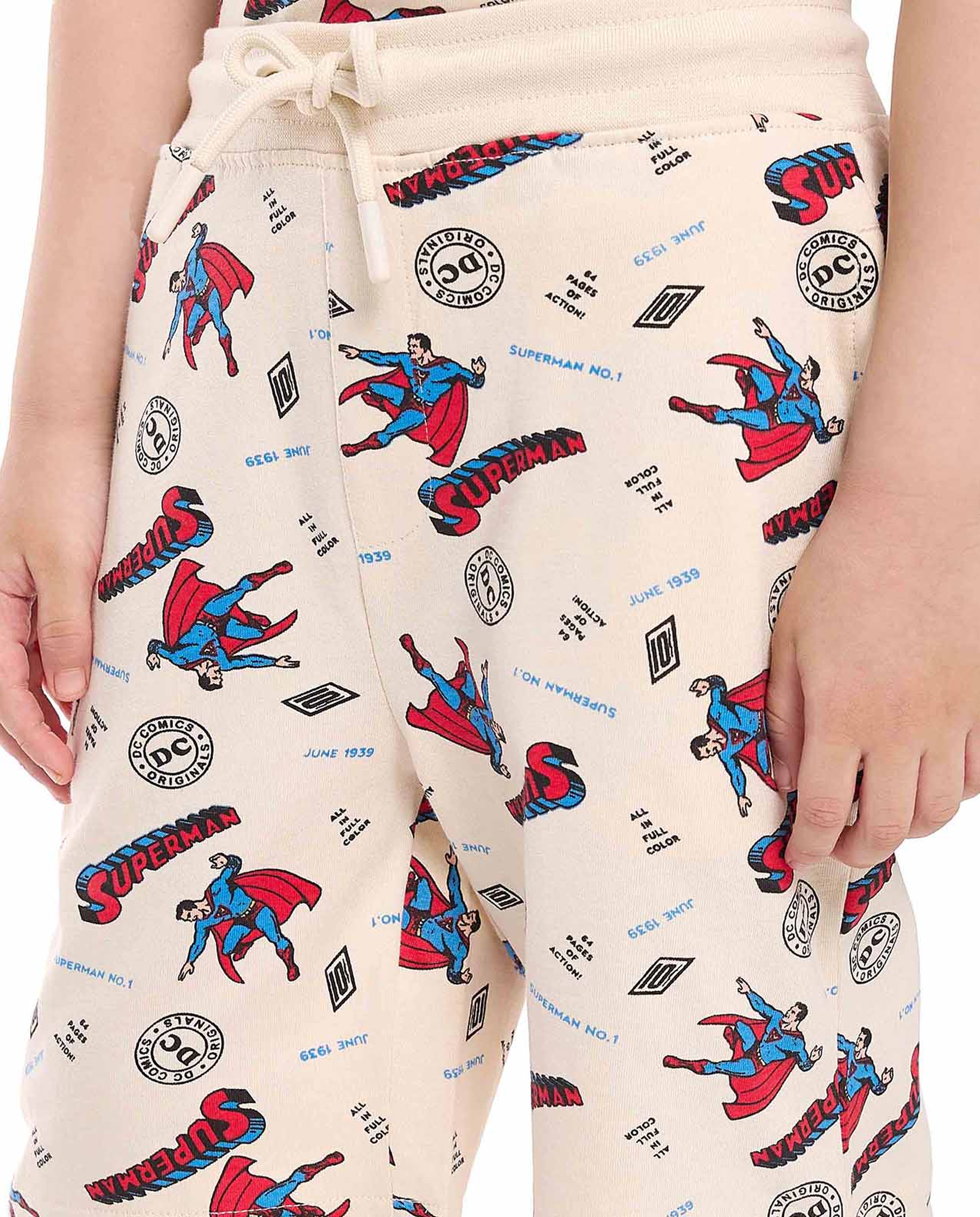 2 Pack Superman Printed Shorts with Drawstring Waist