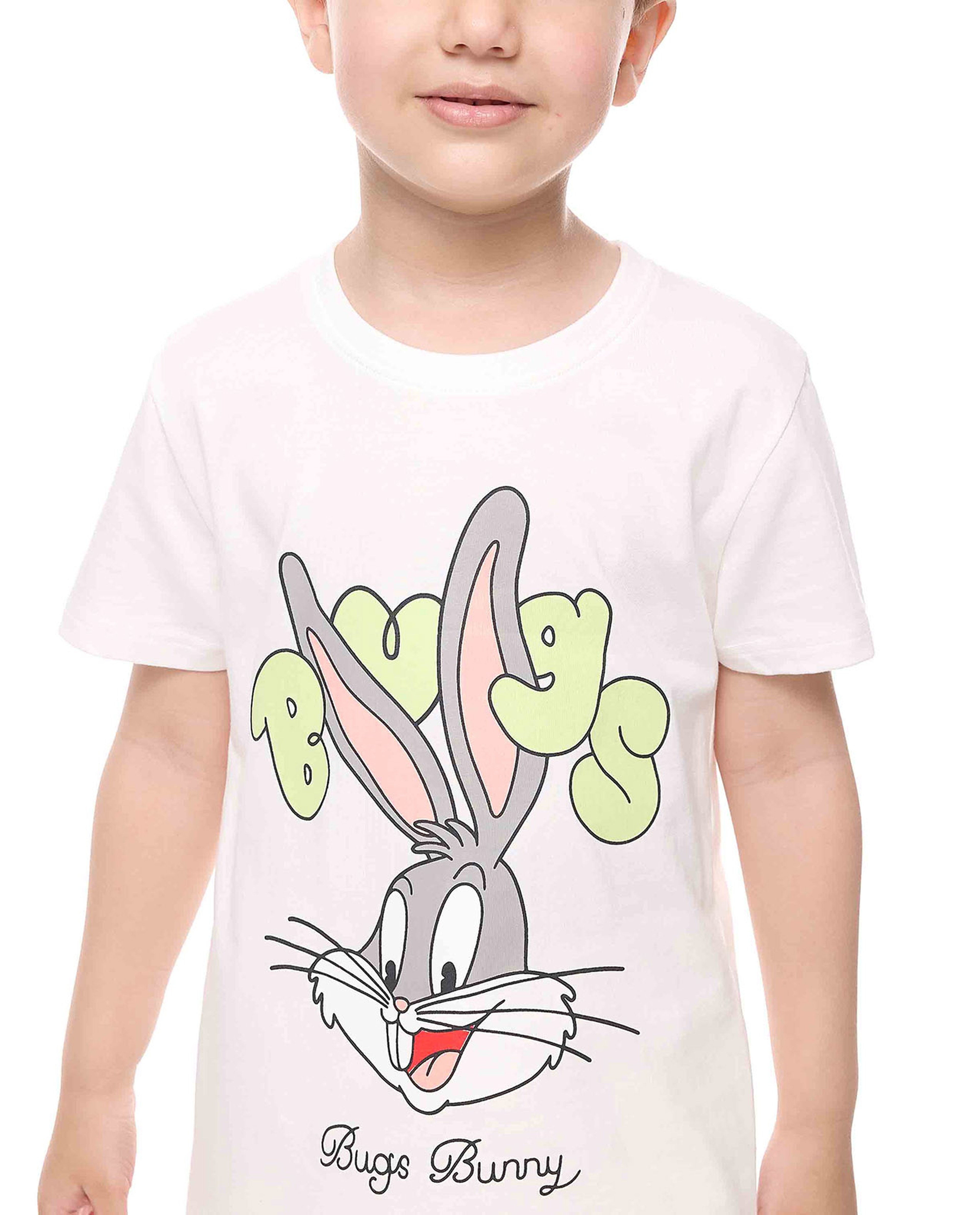 2 Pack Looney Tunes Printed T-Shirts with Short Sleeves
