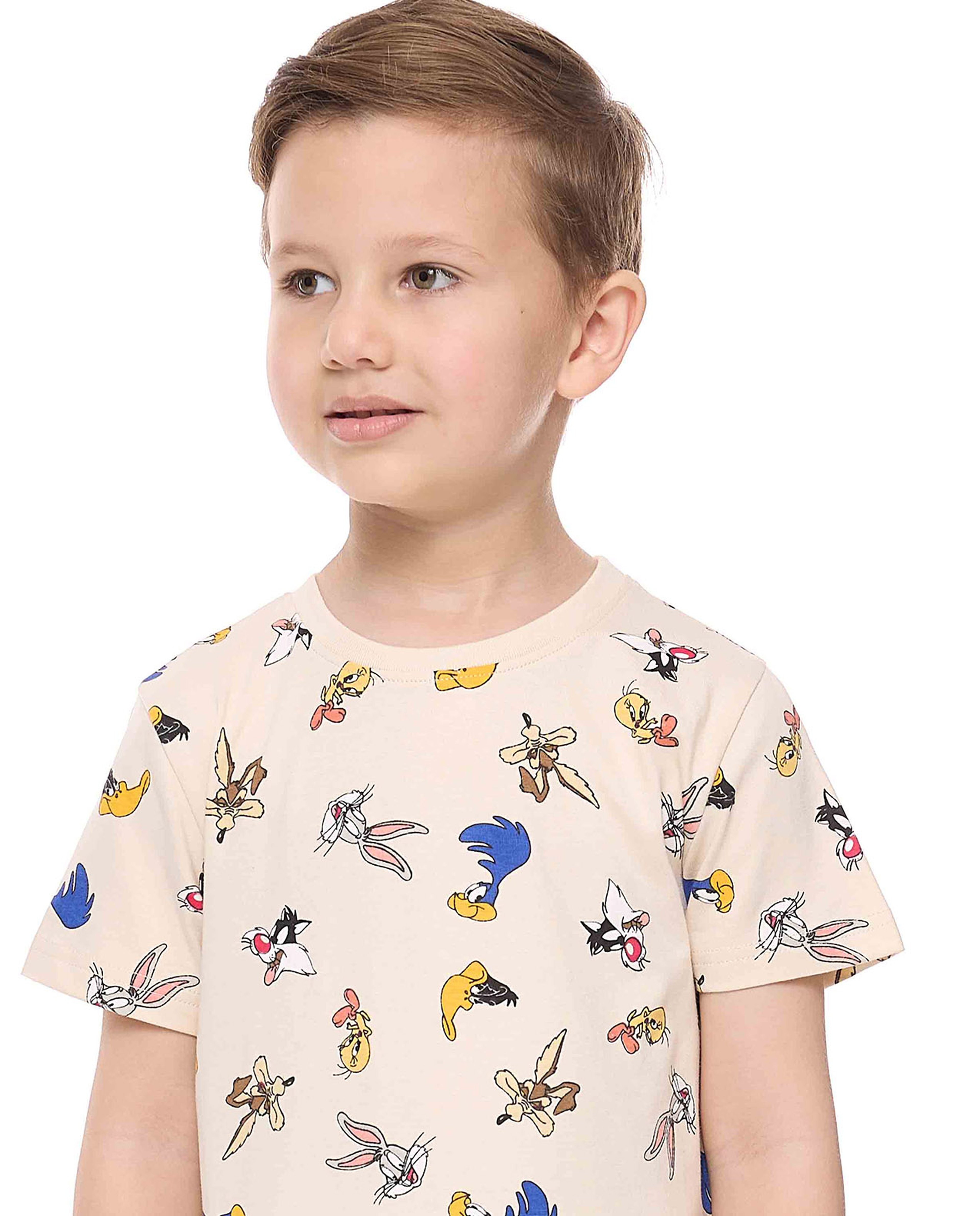2 Pack Looney Tunes Printed T-Shirts with Short Sleeves