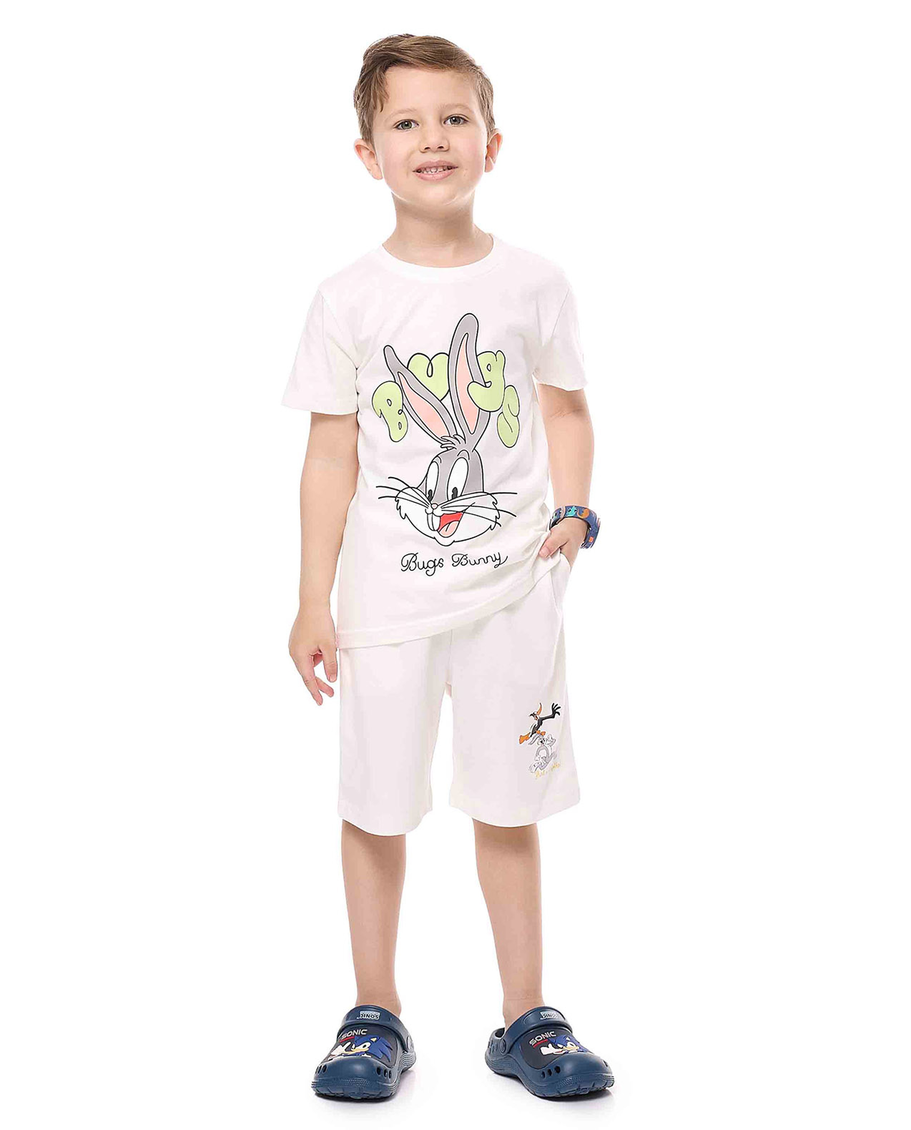 2 Pack Looney Tunes Printed T-Shirts with Short Sleeves
