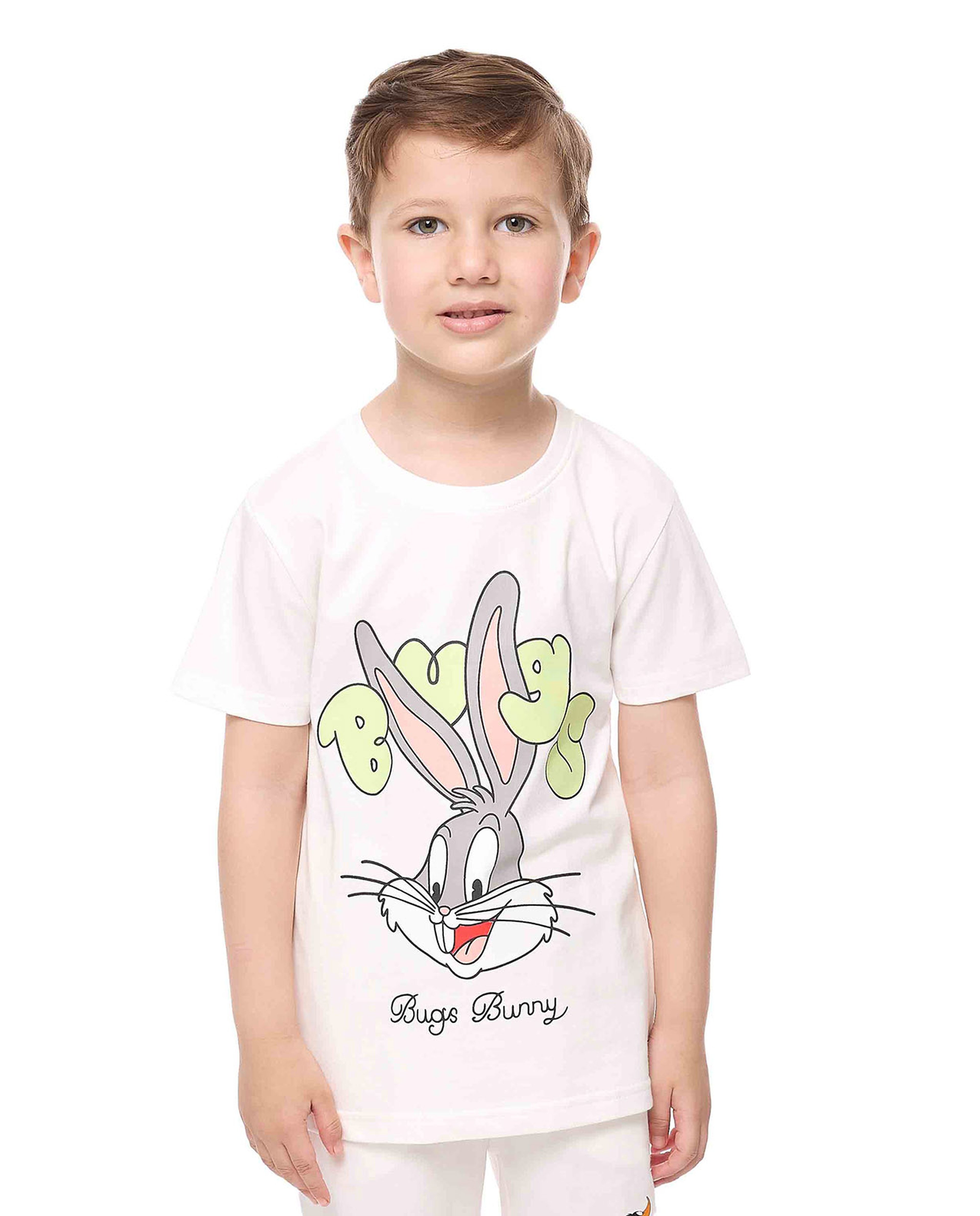 2 Pack Looney Tunes Printed T-Shirts with Short Sleeves