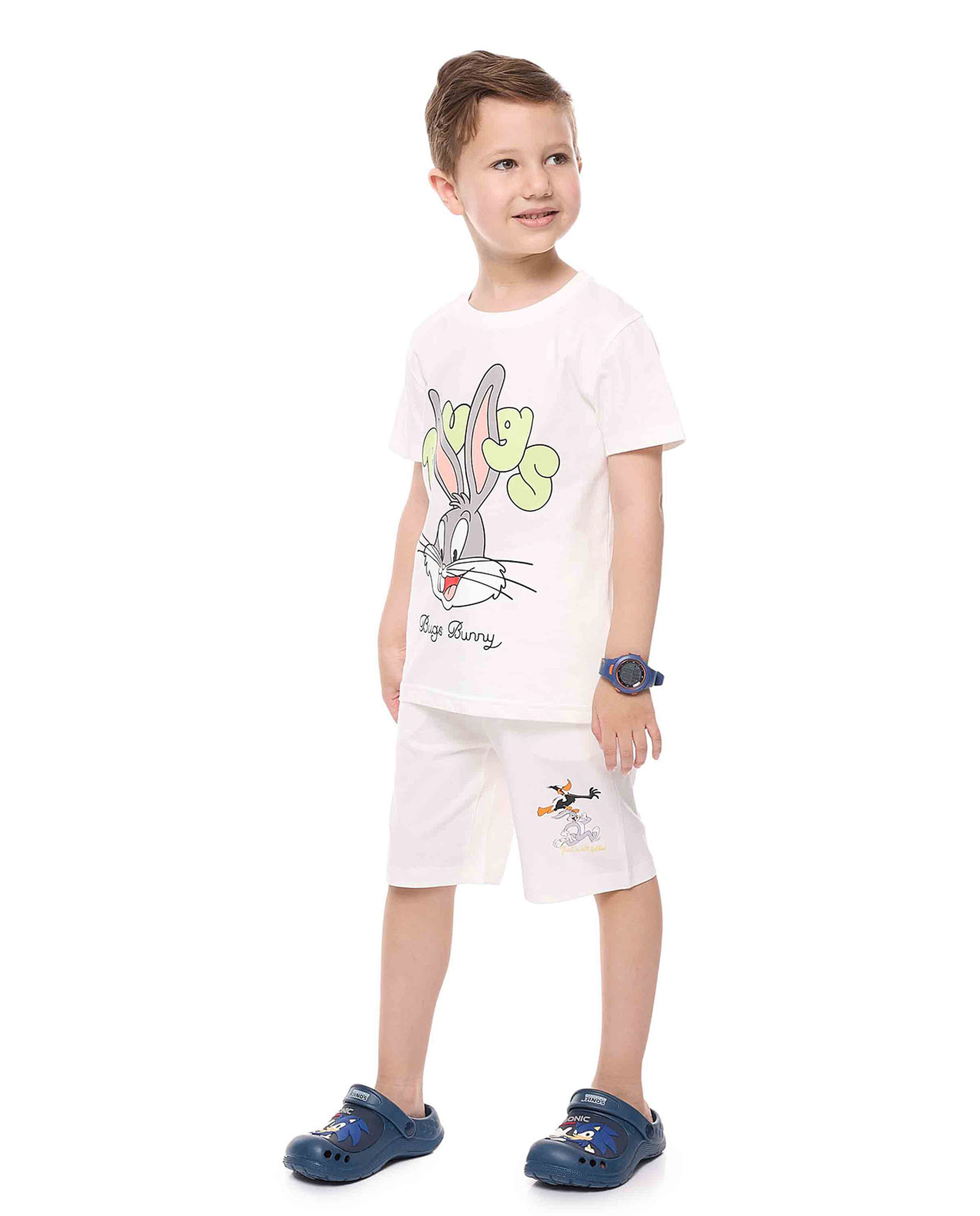2 Pack Looney Tunes Printed Shorts with Drawstring Waist