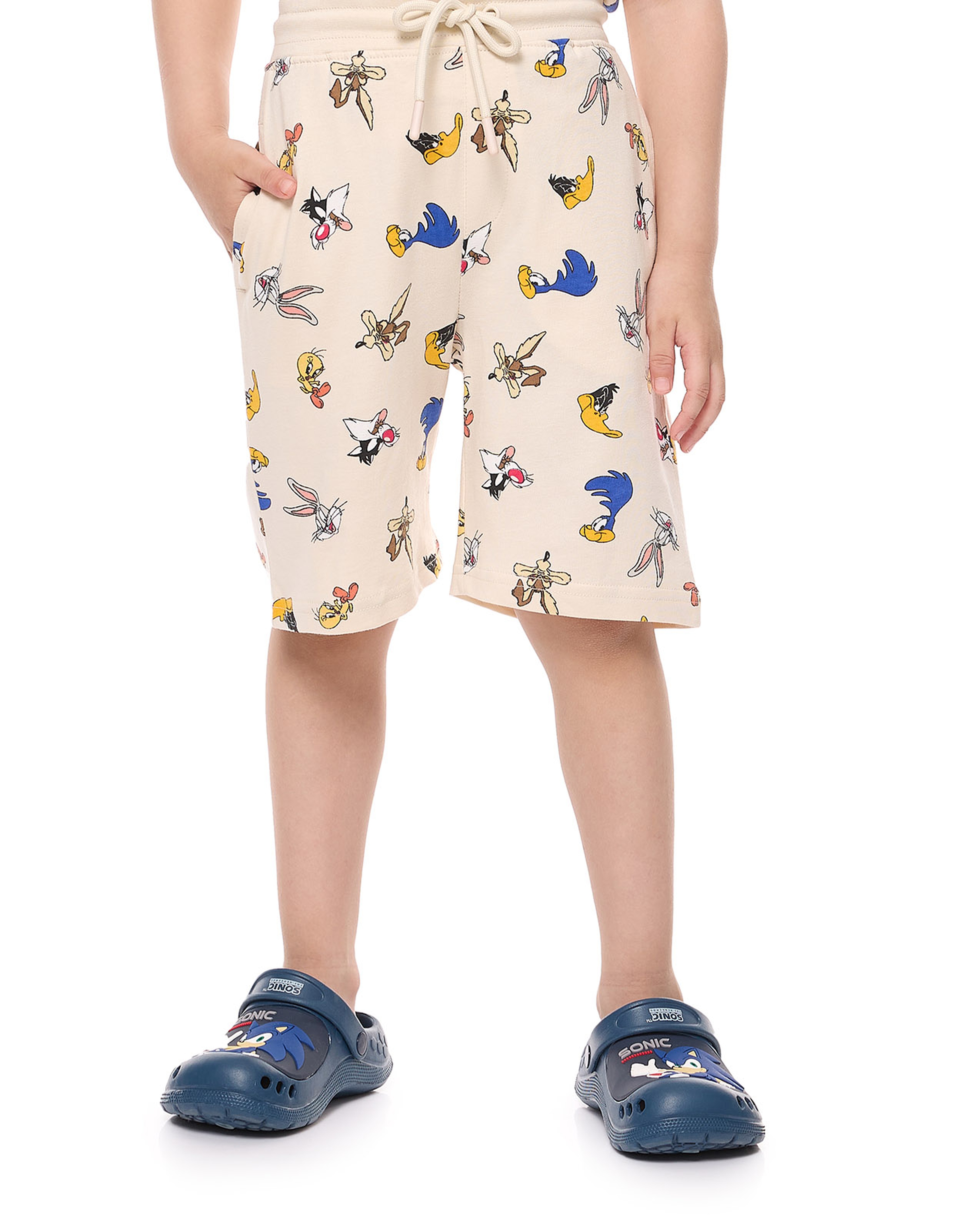 2 Pack Looney Tunes Printed Shorts with Drawstring Waist