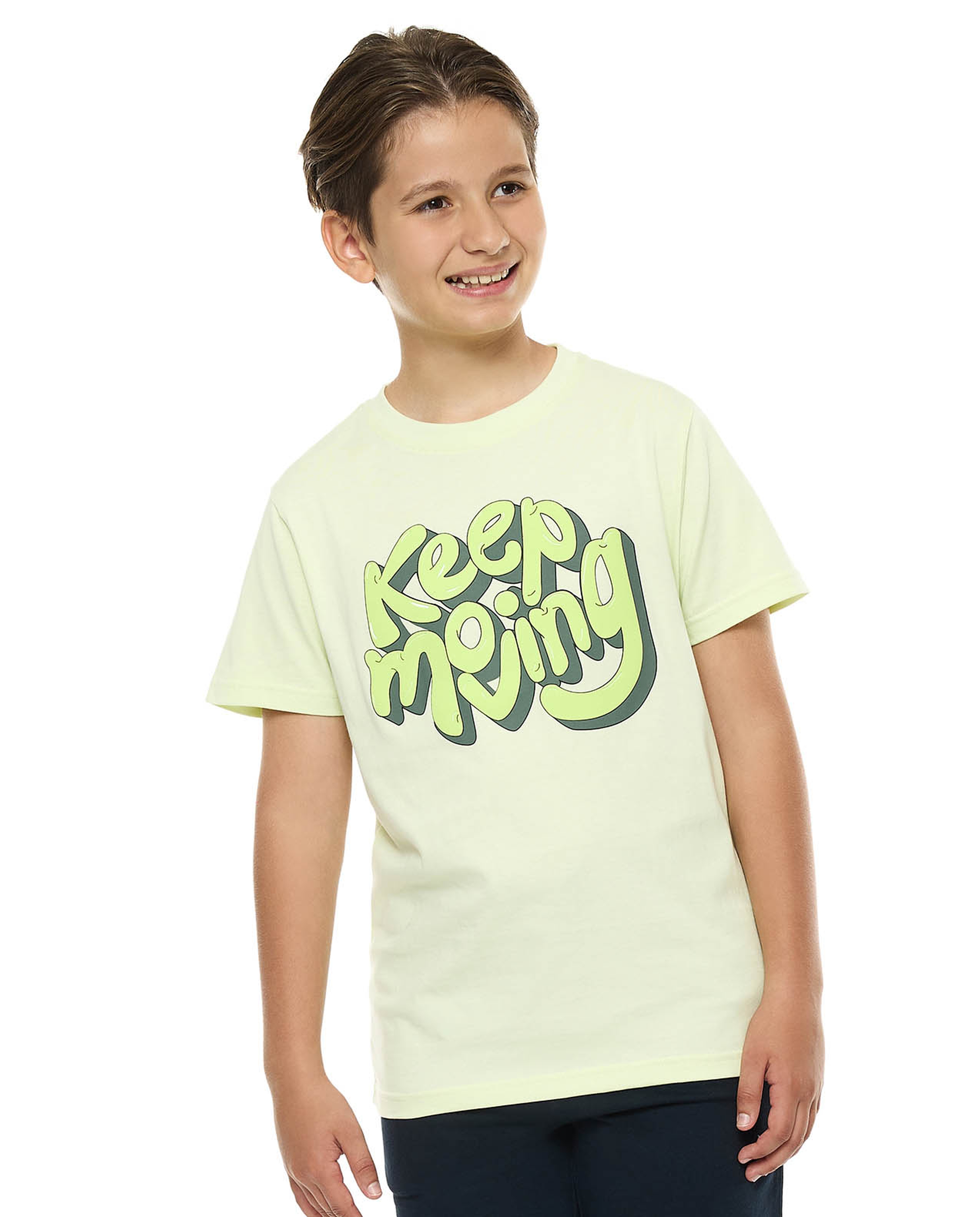 Printed T-Shirt with Crew Neck and Short Sleeves