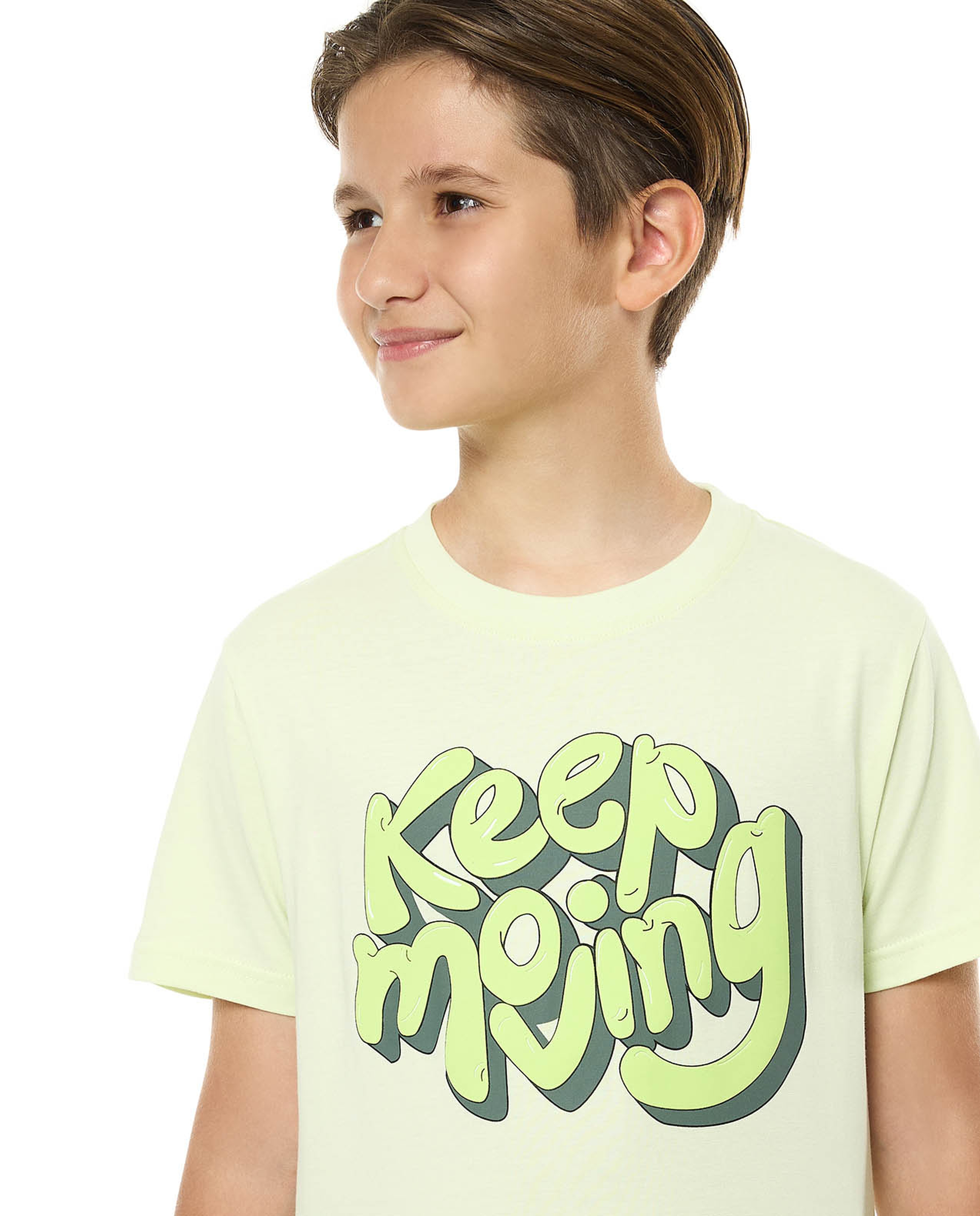 Printed T-Shirt with Crew Neck and Short Sleeves