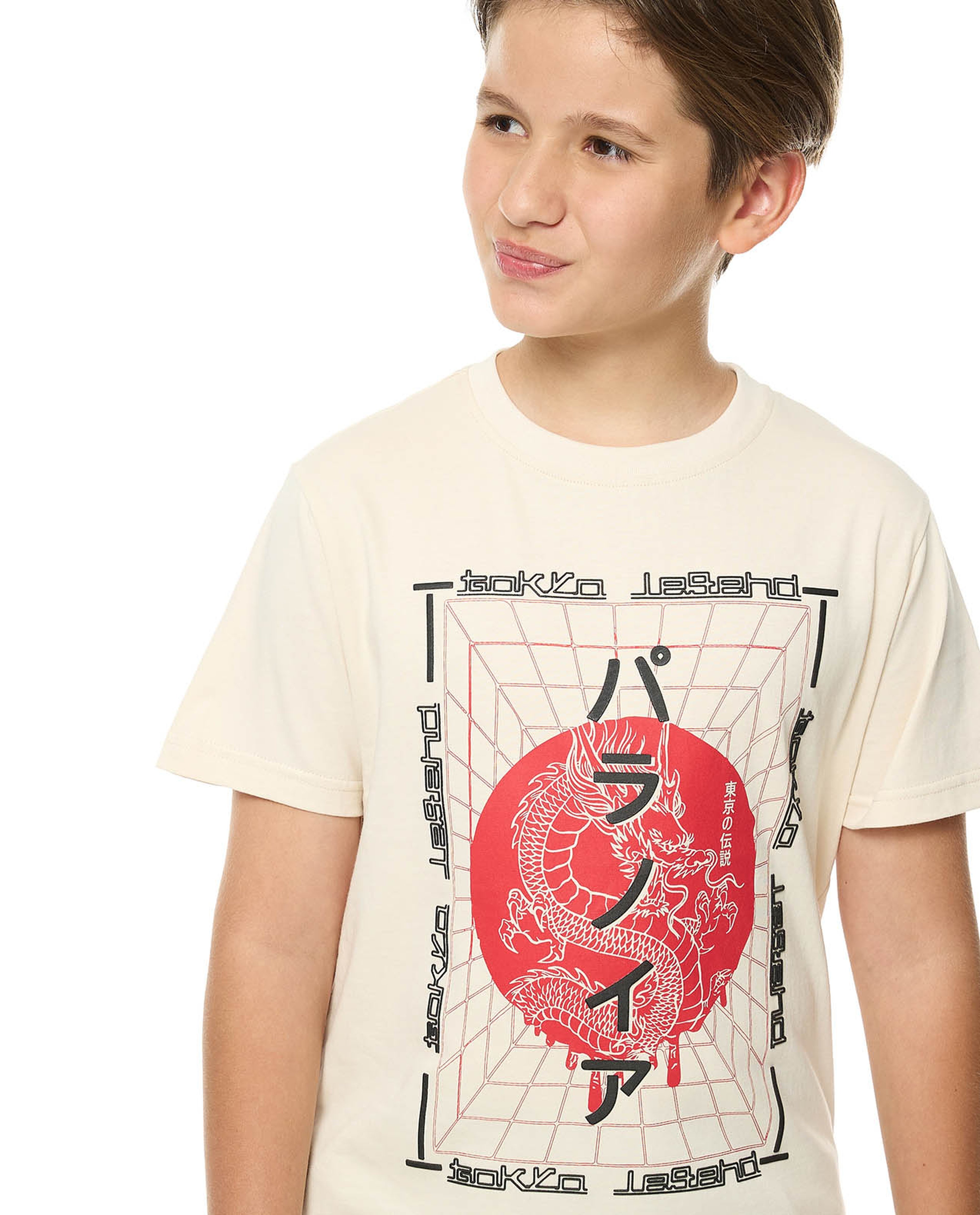 Printed T-Shirt with Crew Neck and Short Sleeves