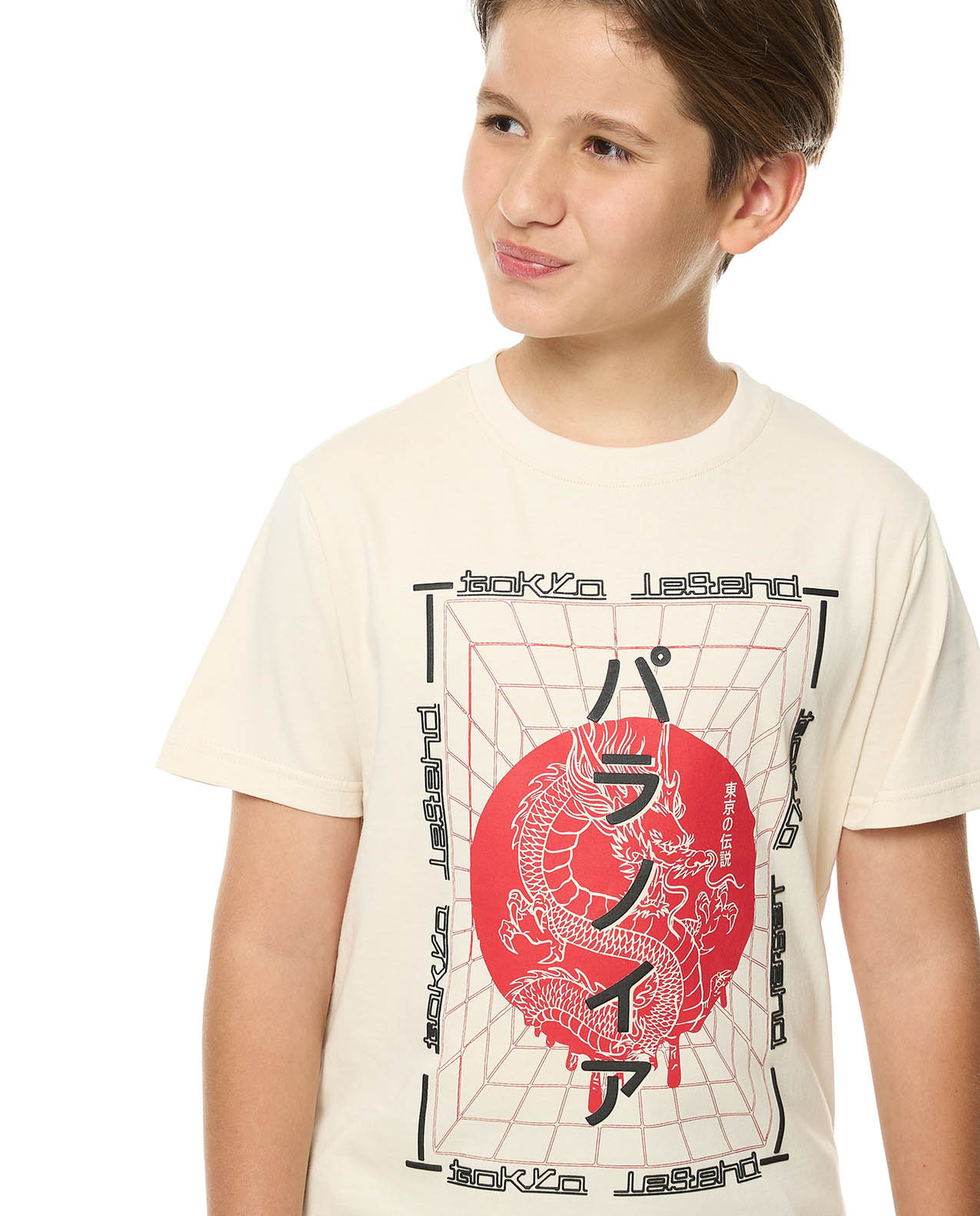 Printed T-Shirt with Crew Neck and Short Sleeves