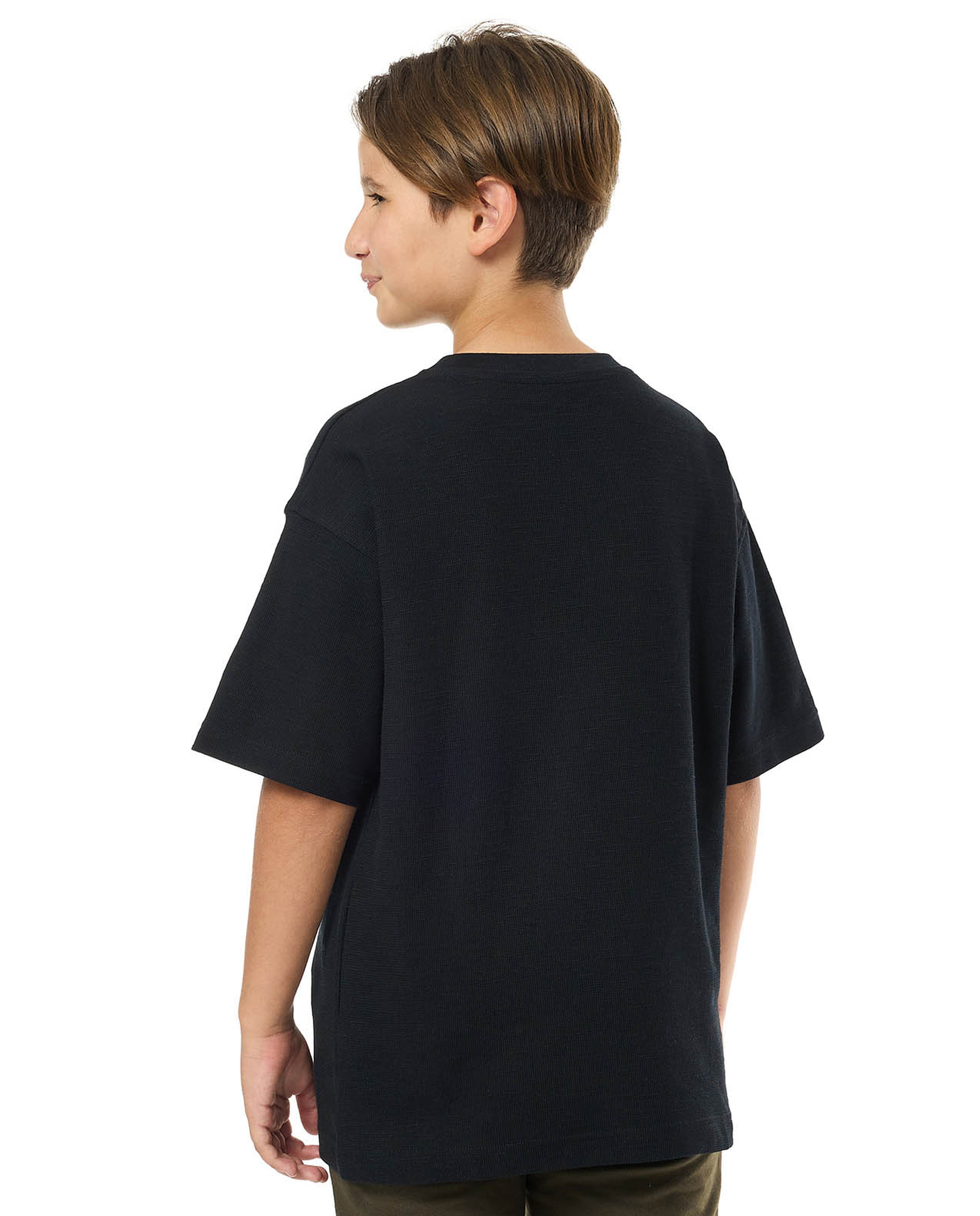 Embroidered Oversized T-Shirt with Crew Neck and Short Sleeves