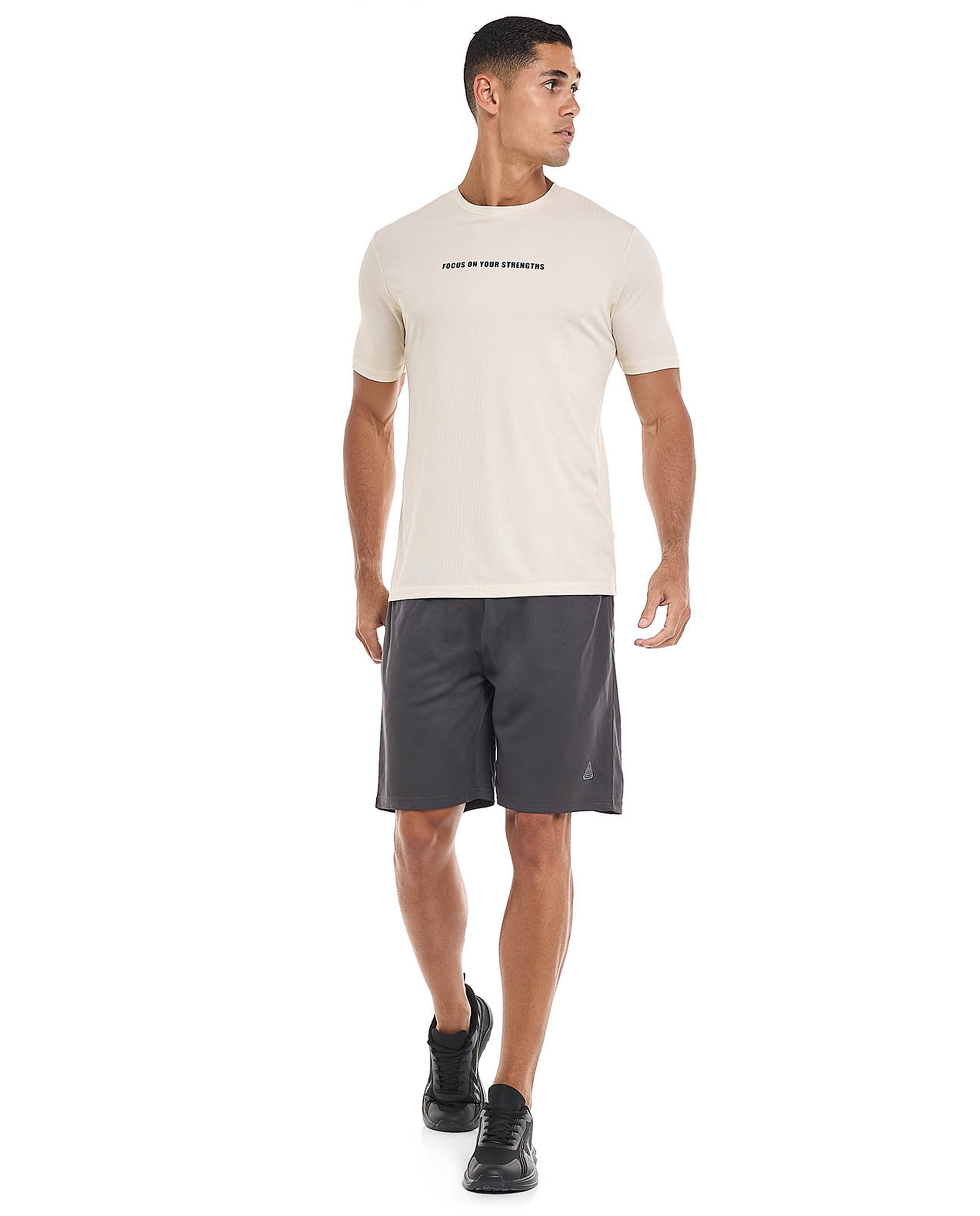 Printed Active T-Shirt with Crew Neck and Short Sleeves
