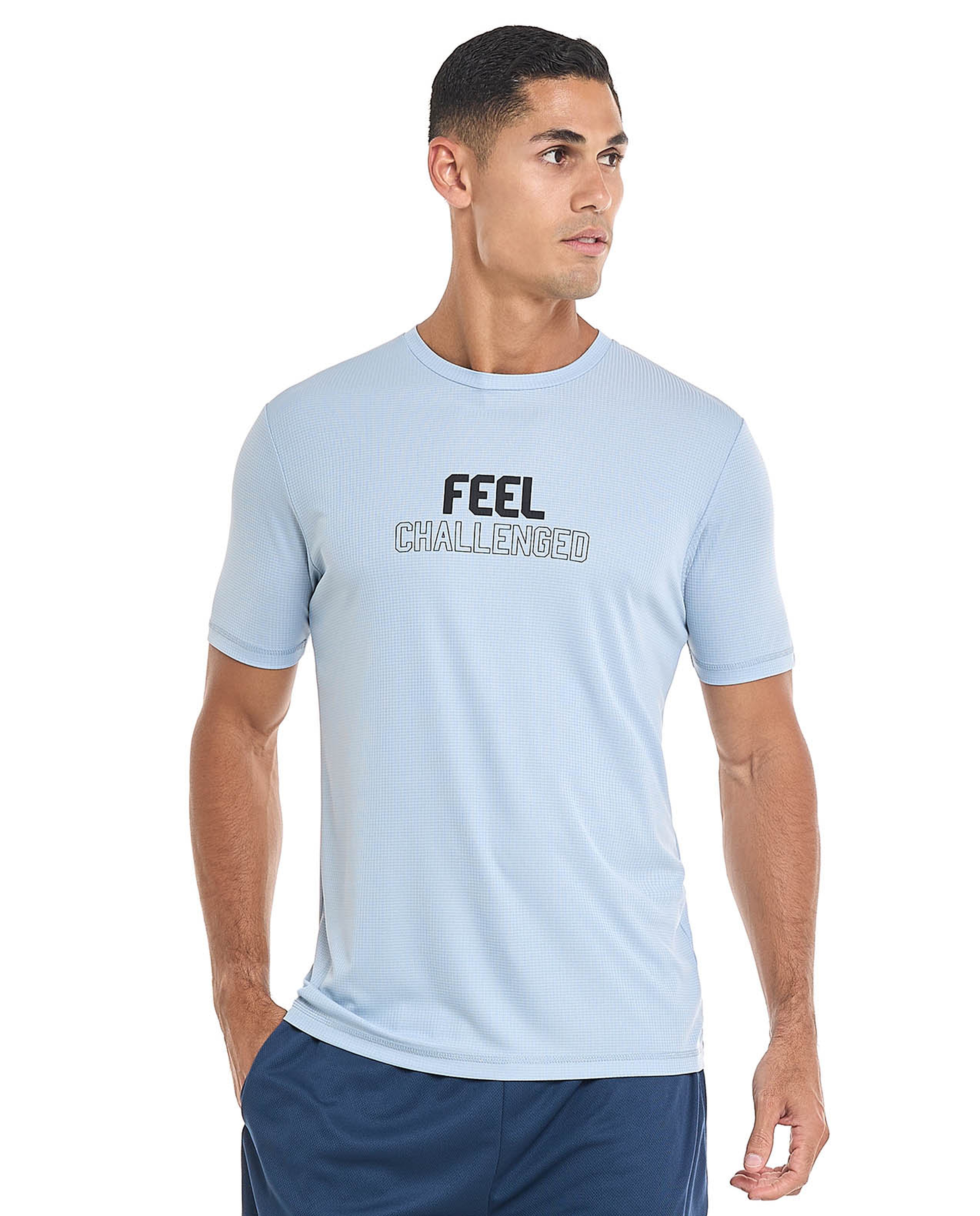 Printed Active T-Shirt with Crew Neck and Short Sleeves