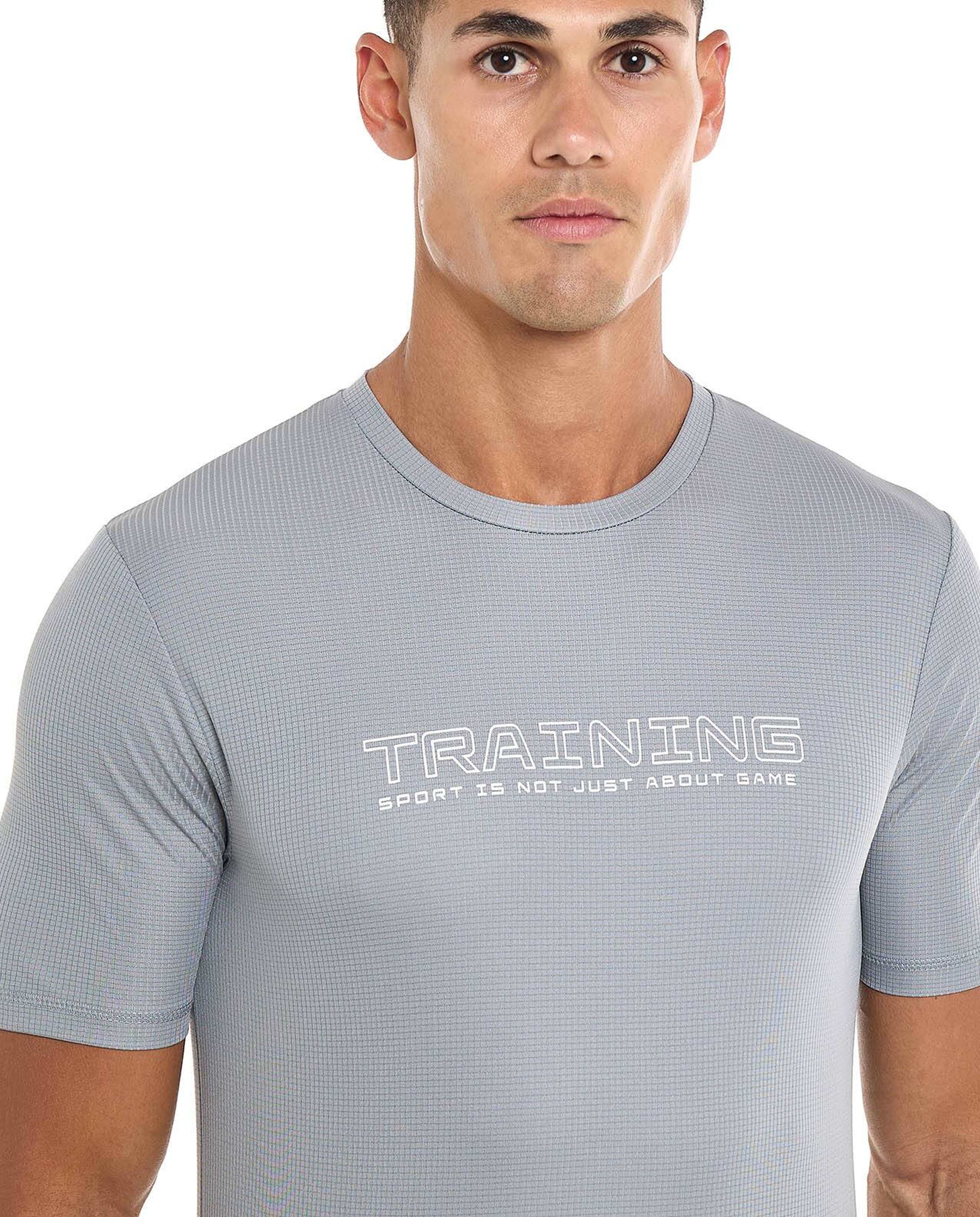 Printed Active T-Shirt with Crew Neck and Short Sleeves