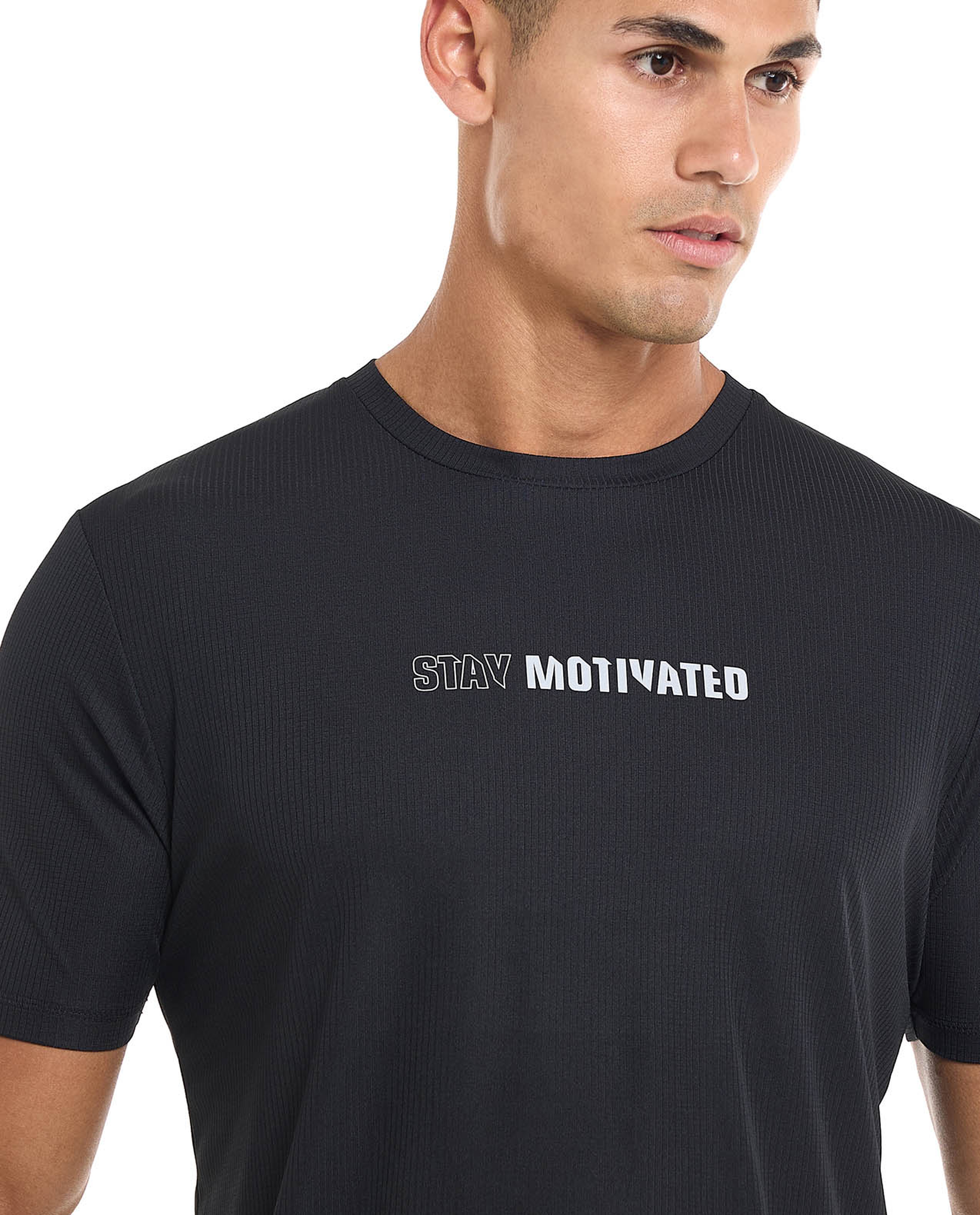 Printed Active T-Shirt with Crew Neck and Short Sleeves