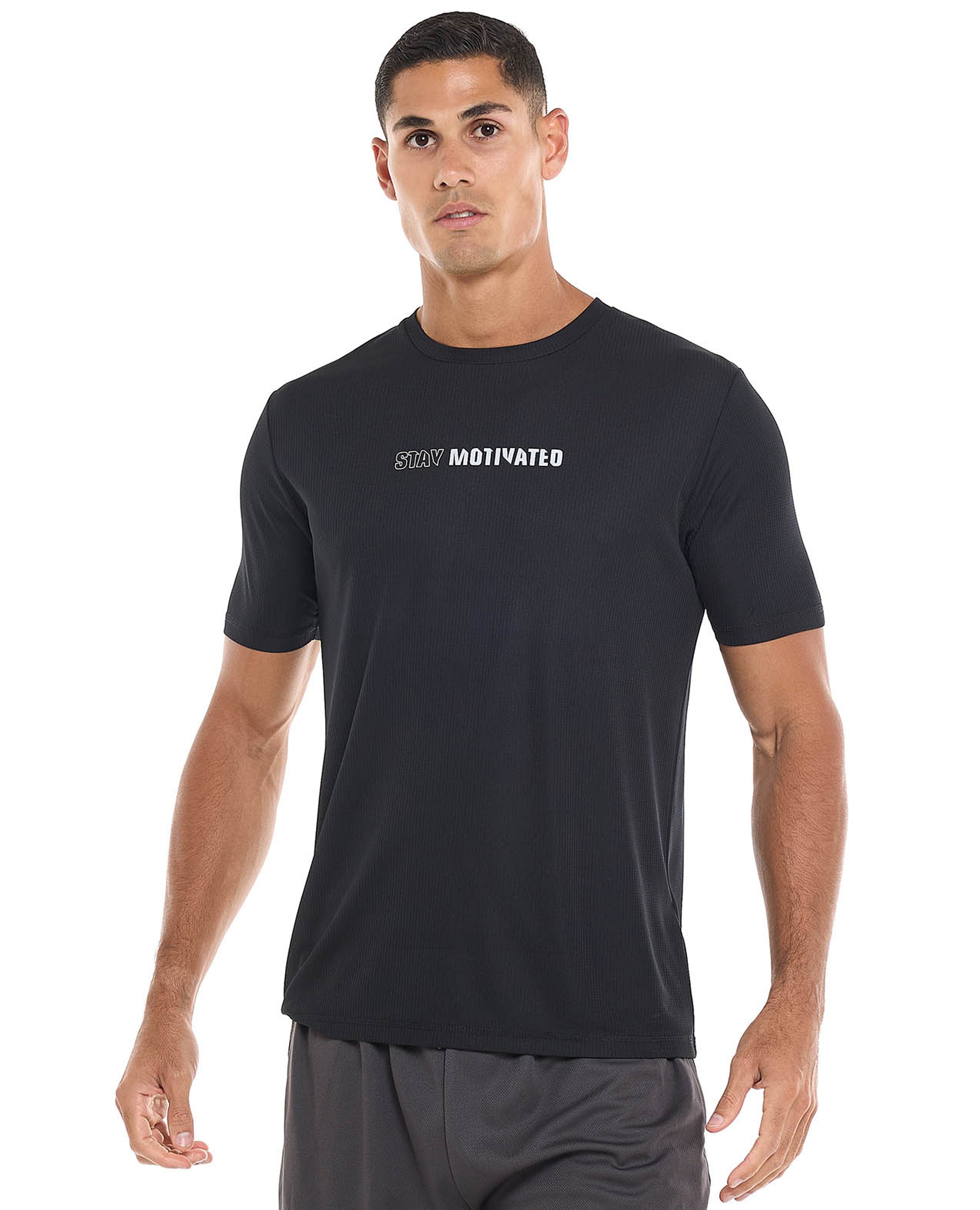 Printed Active T-Shirt with Crew Neck and Short Sleeves