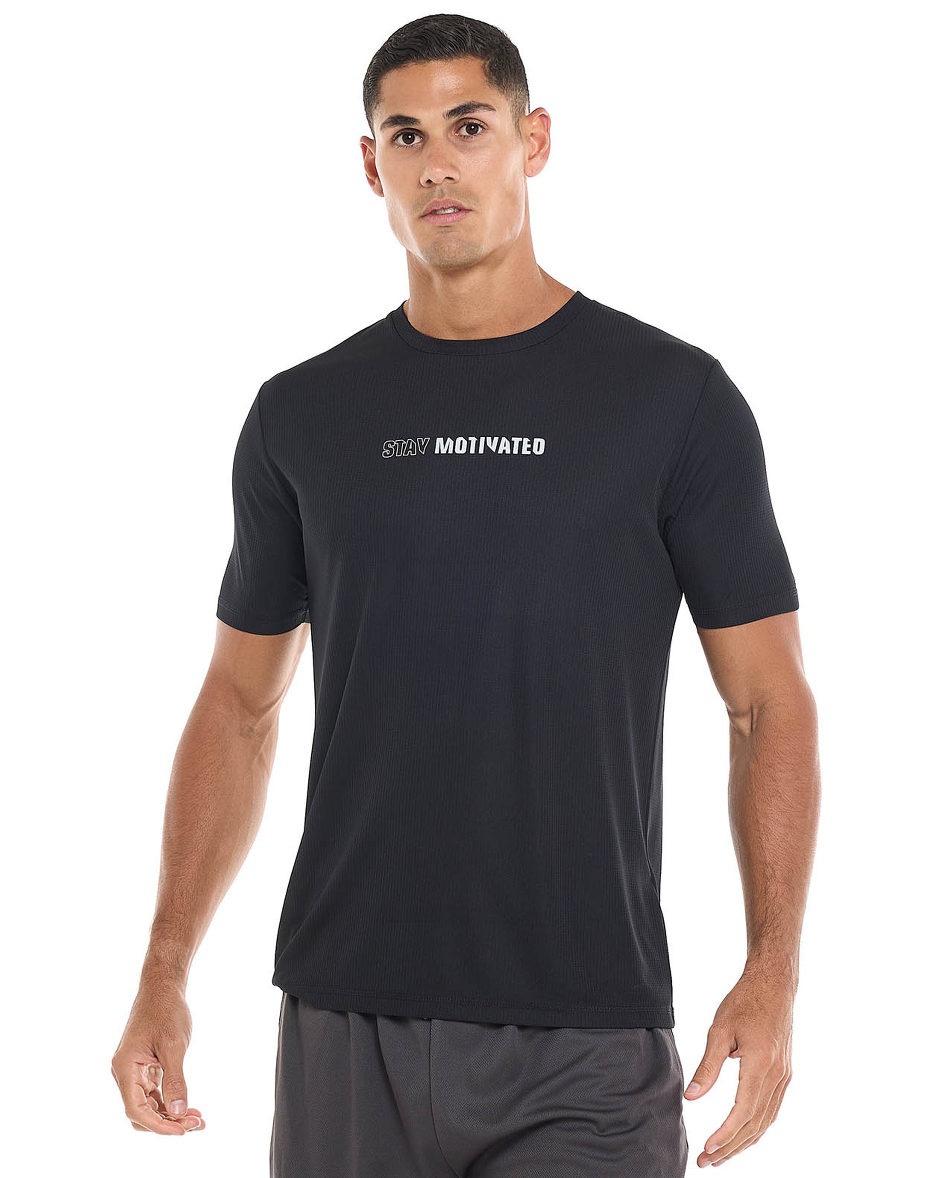 Printed Active T-Shirt with Crew Neck and Short Sleeves