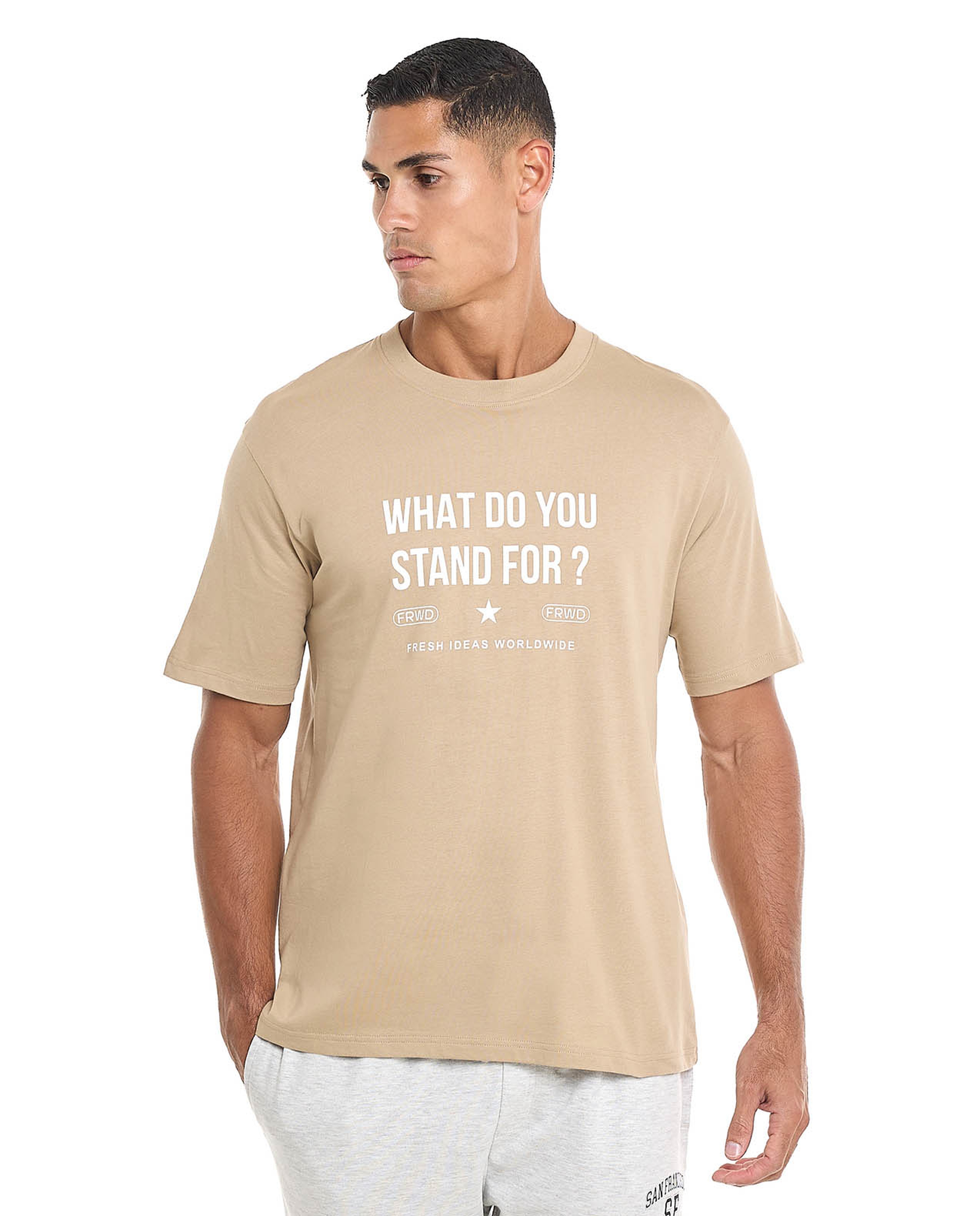 Printed T-Shirt with Crew Neck and Short Sleeves