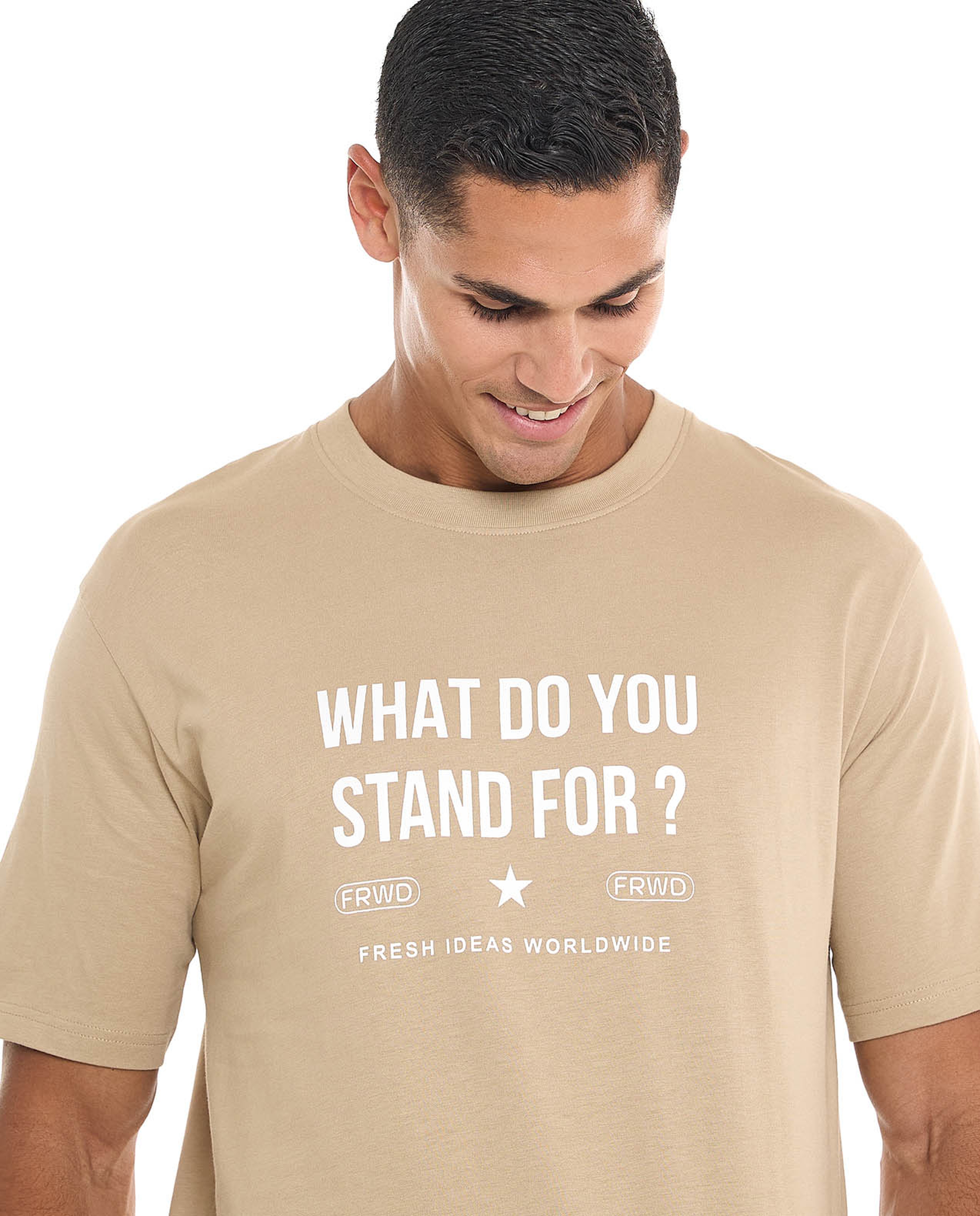 Printed T-Shirt with Crew Neck and Short Sleeves