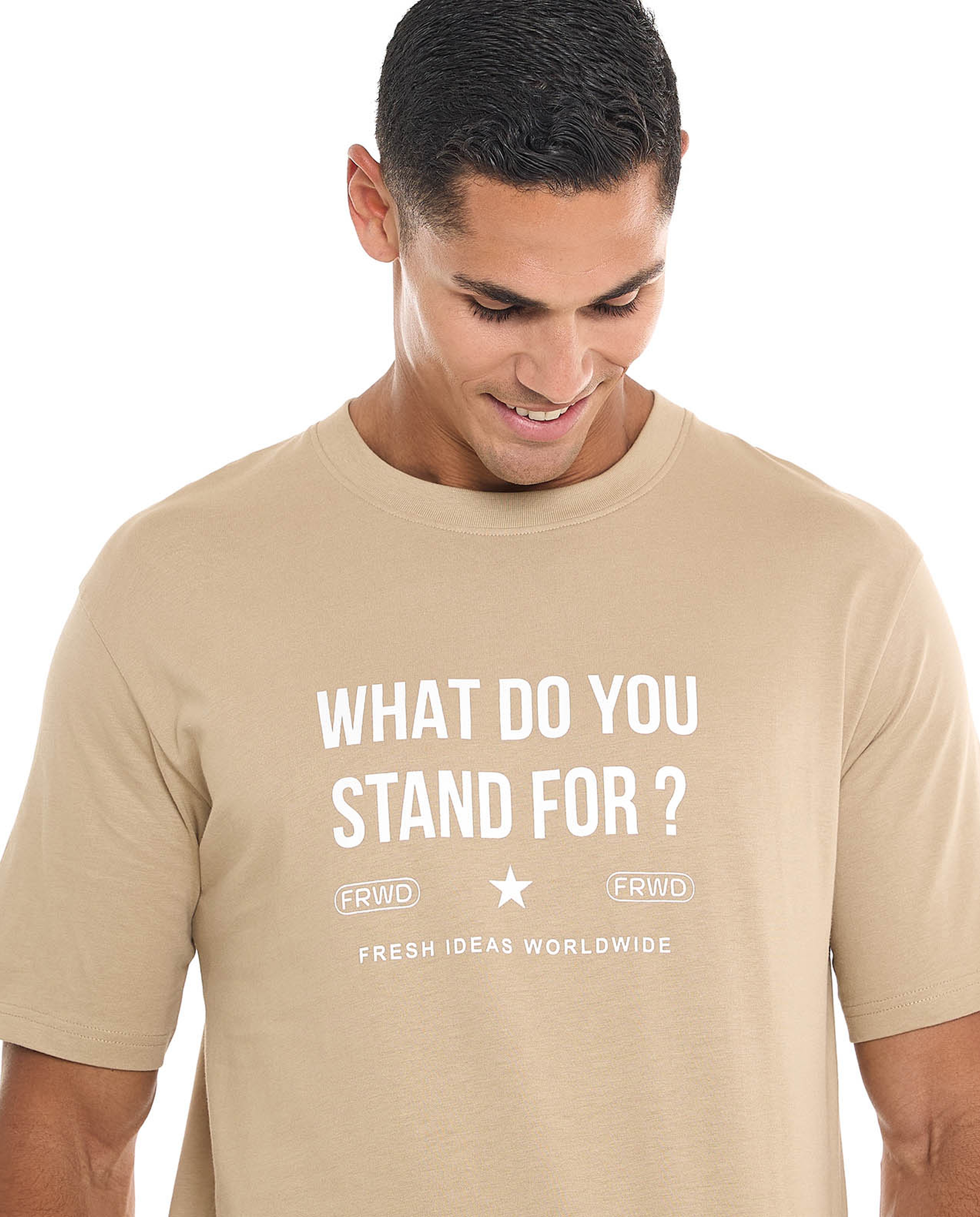 Printed T-Shirt with Crew Neck and Short Sleeves