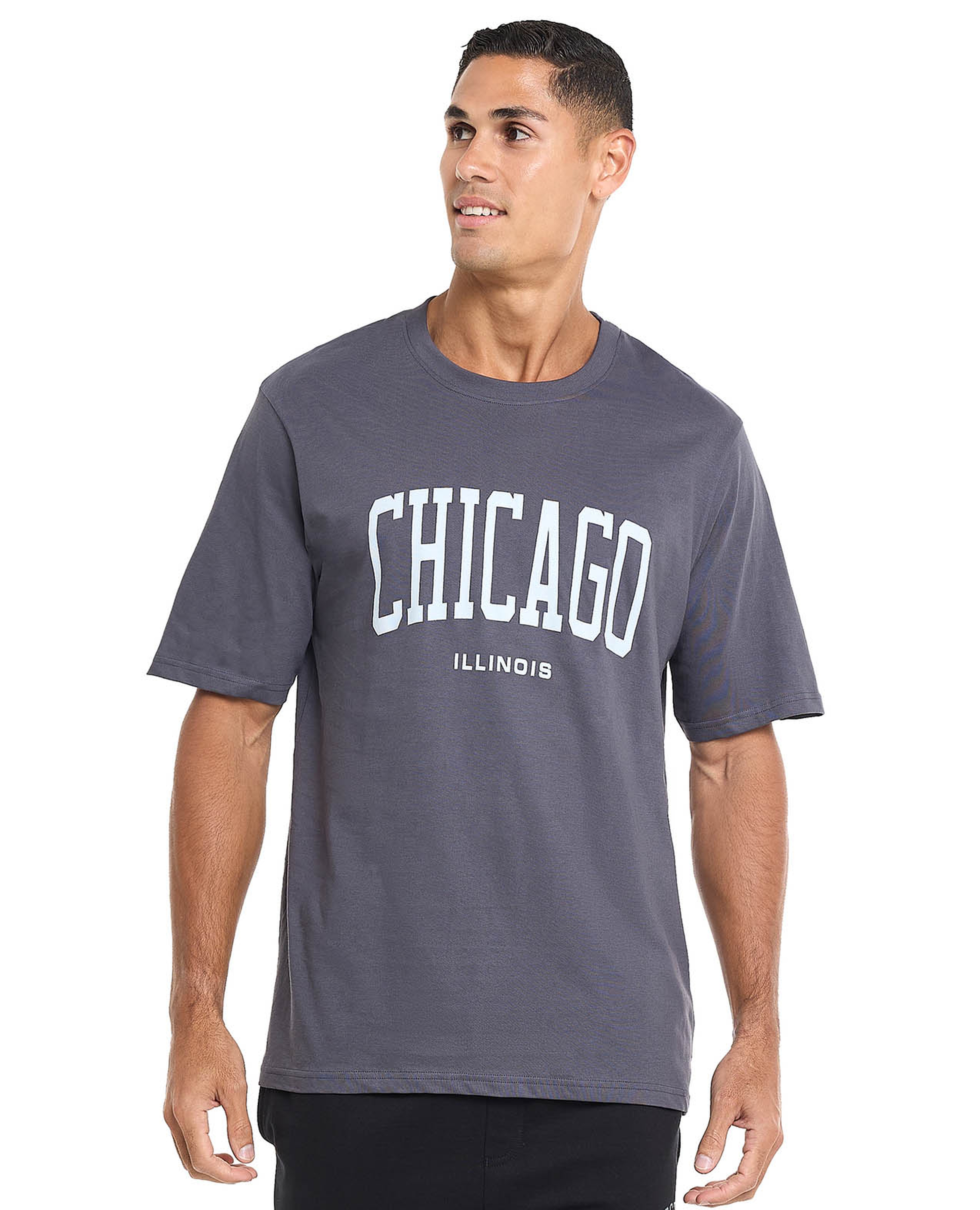 Printed T-Shirt with Crew Neck and Short Sleeves