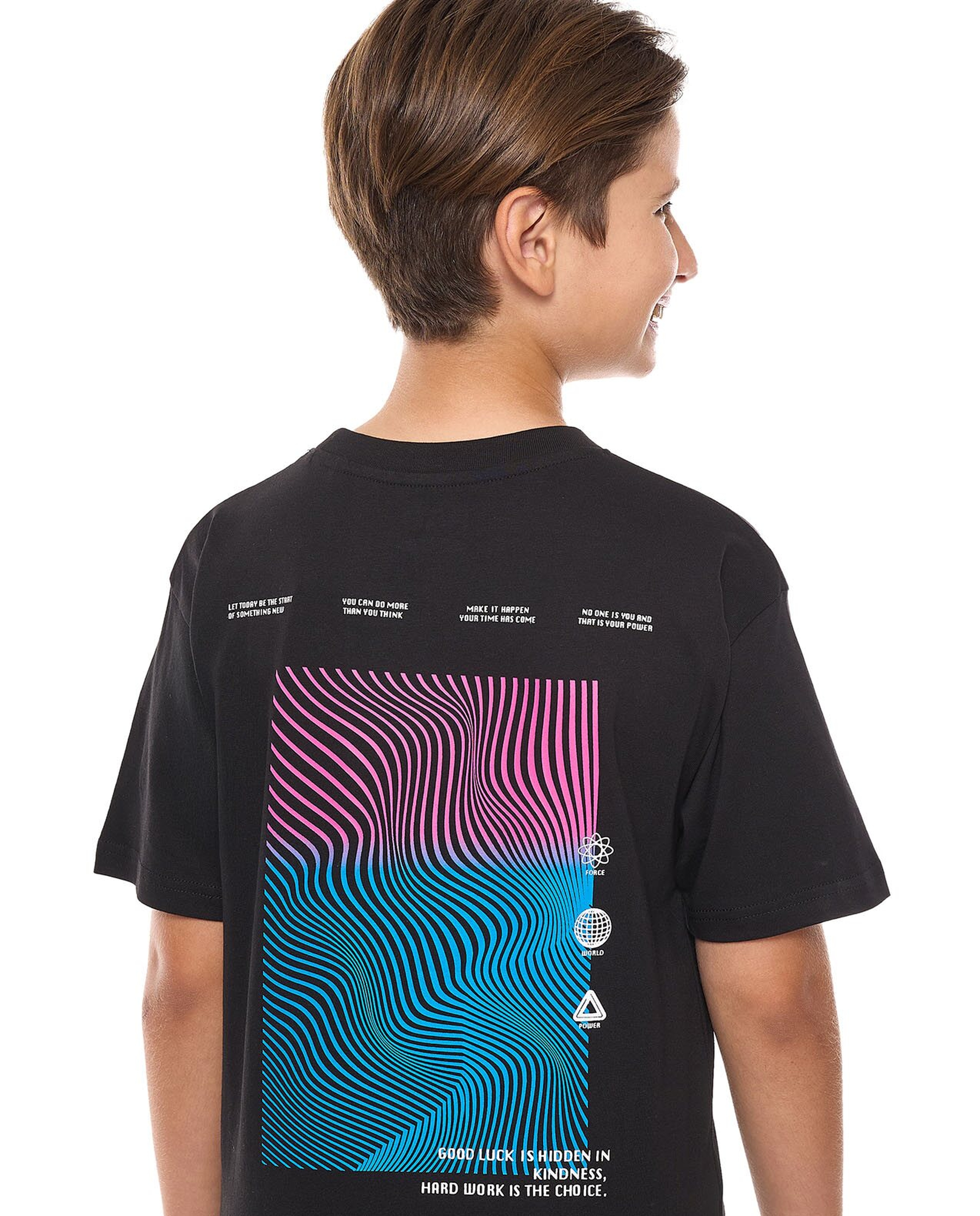 Printed T-Shirt with Crew Neck and Short Sleeves