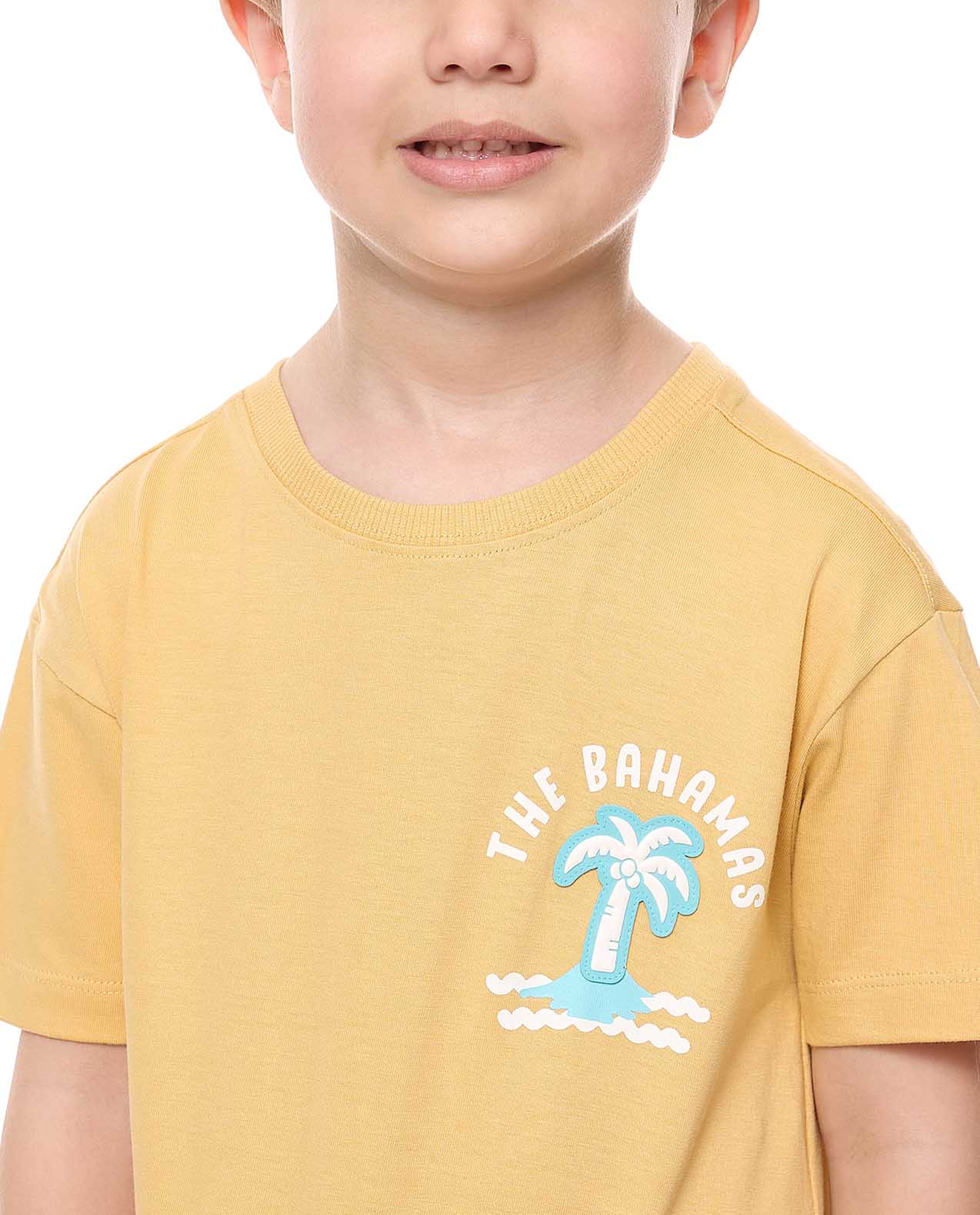 Printed T-Shirt with Crew Neck and Short Sleeves