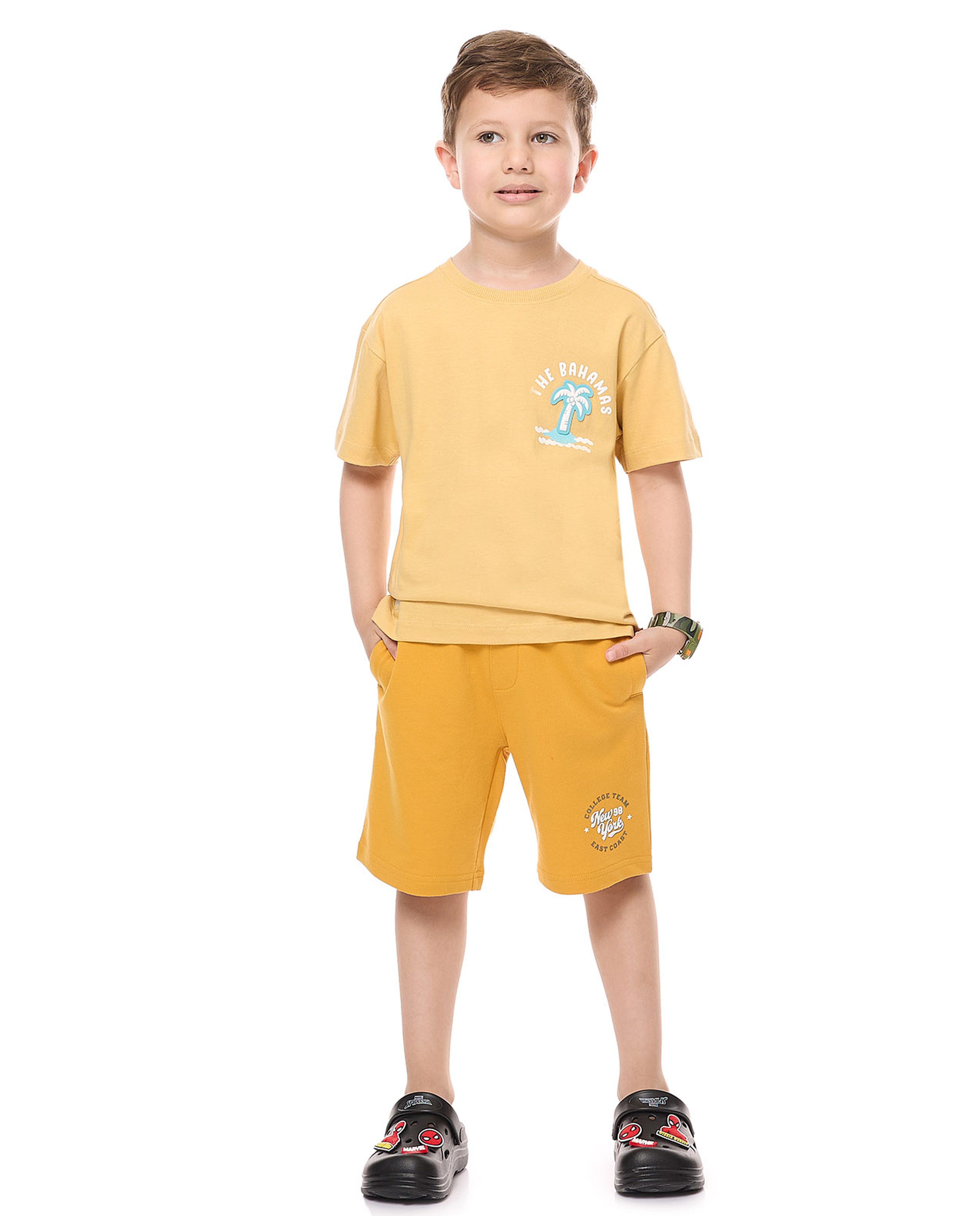 Printed T-Shirt with Crew Neck and Short Sleeves