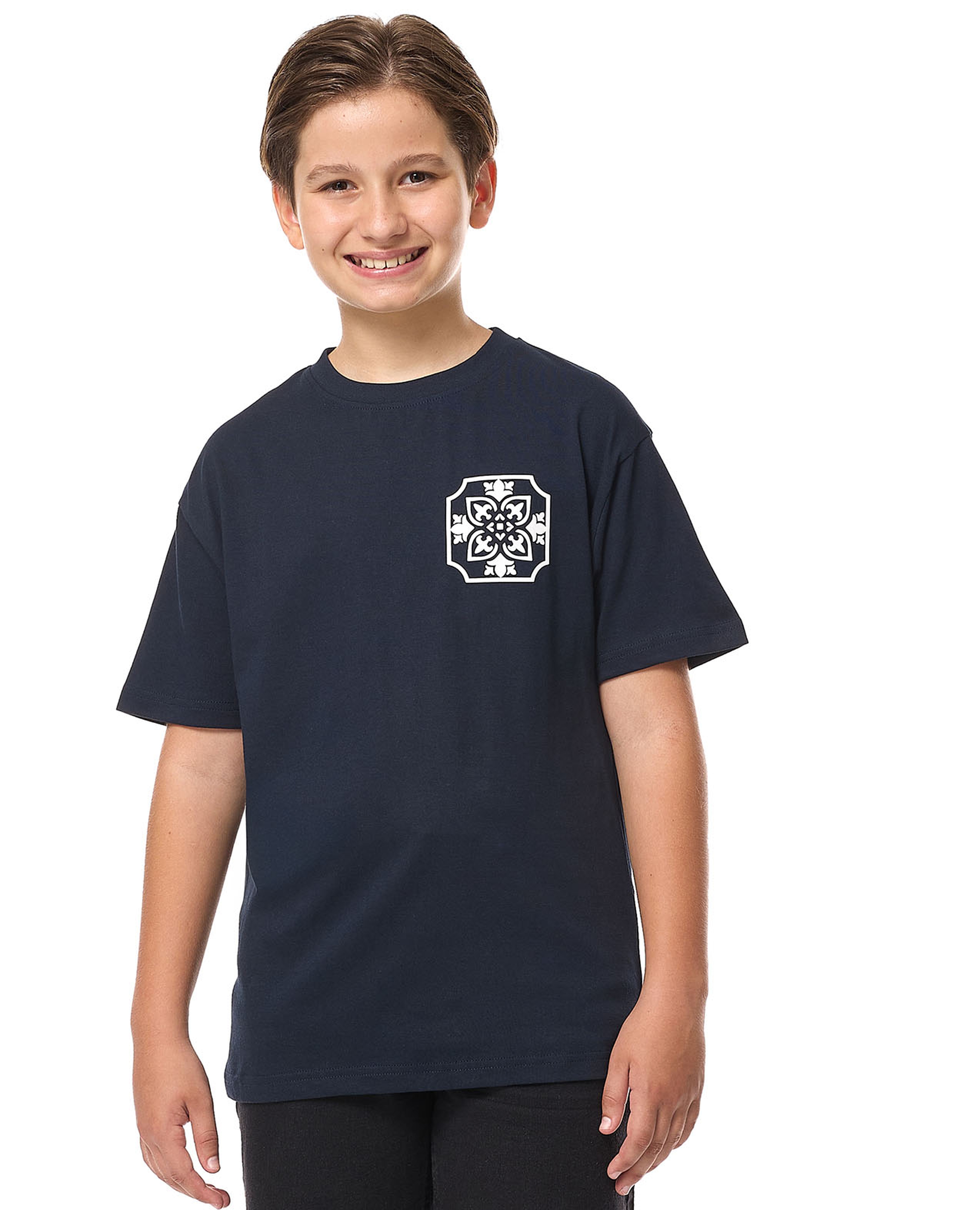 Printed T-Shirt with Crew Neck and Short Sleeves