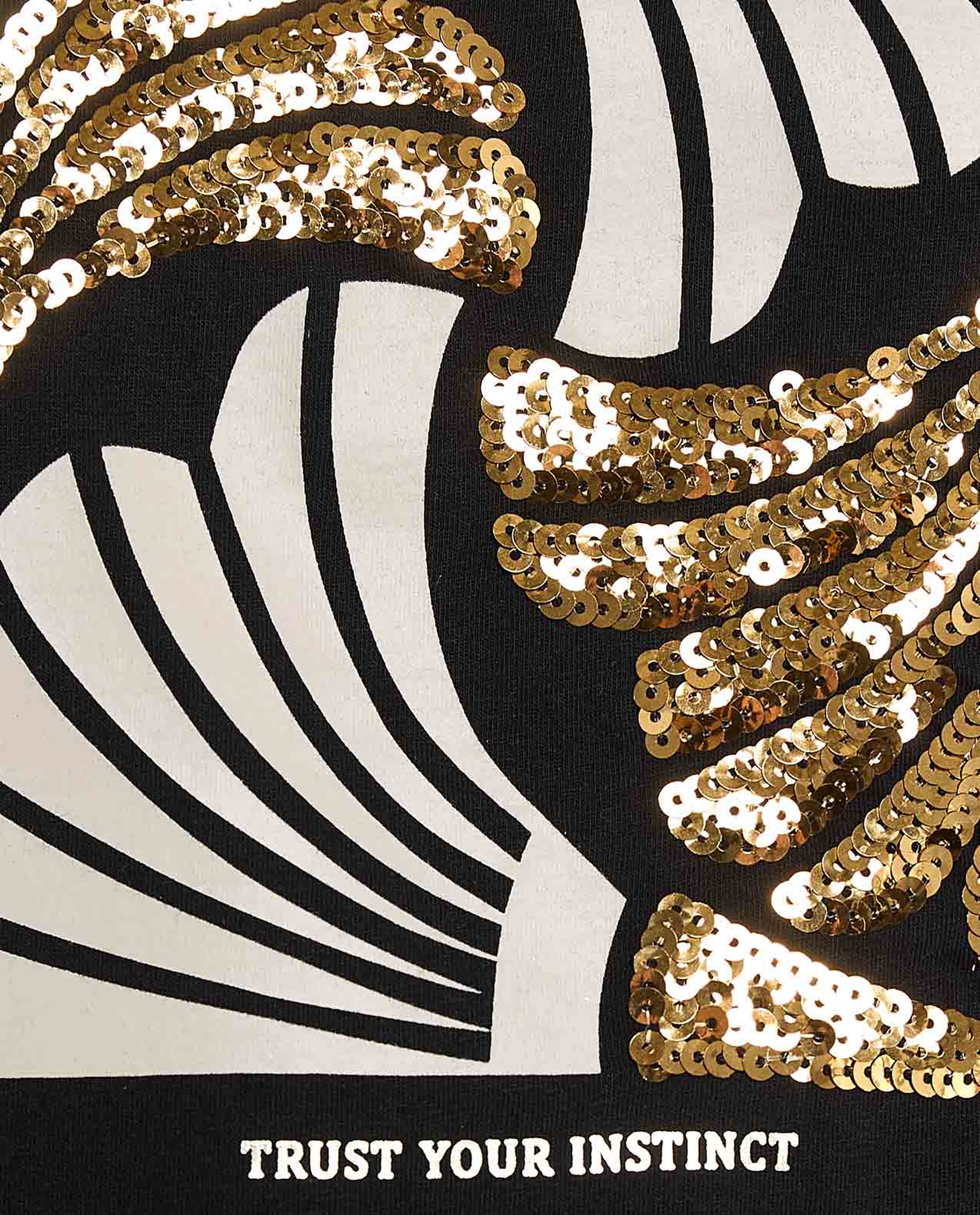 Sequined T-Shirt with Crew Neck and Short Sleeves