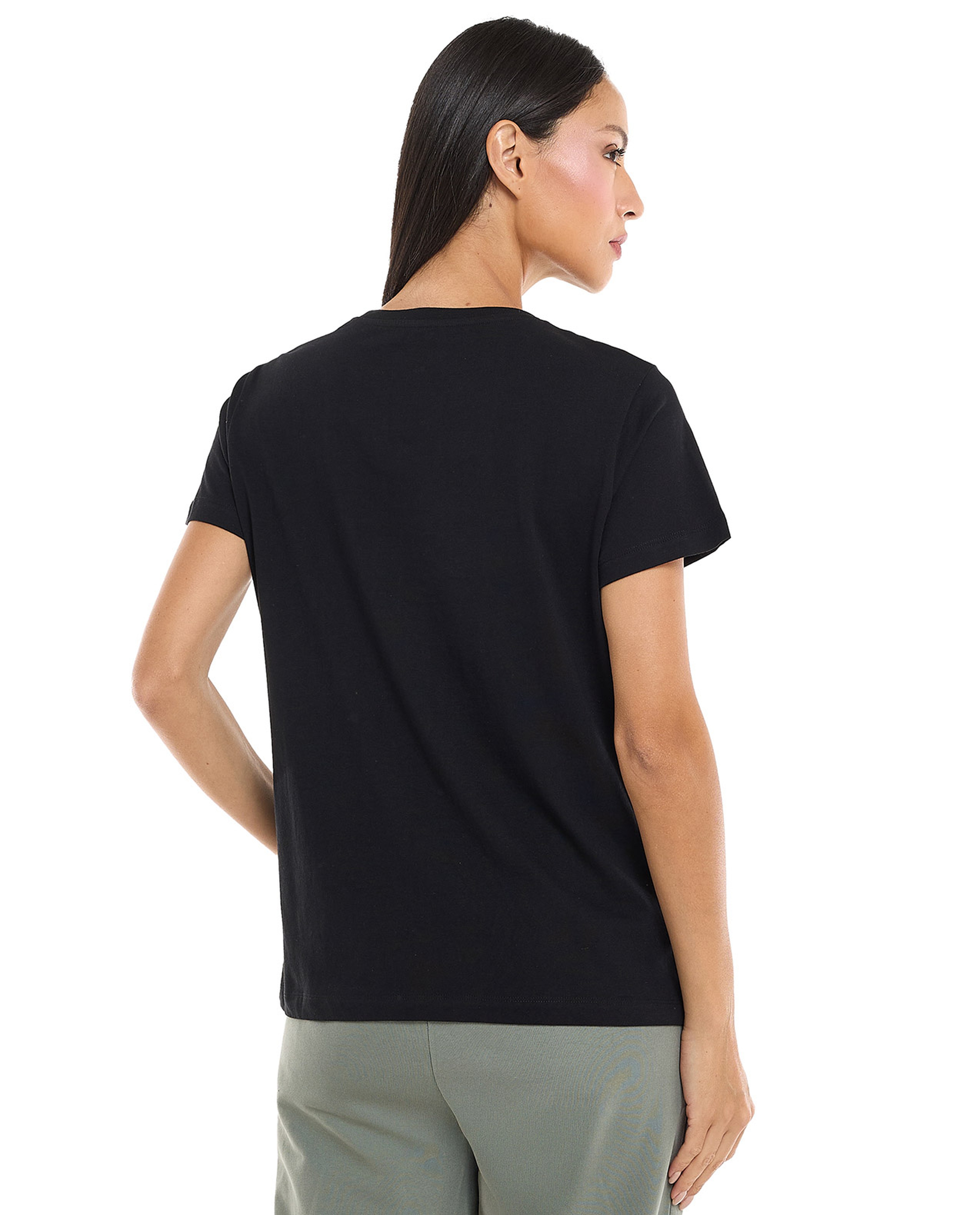 Sequined T-Shirt with Crew Neck and Short Sleeves