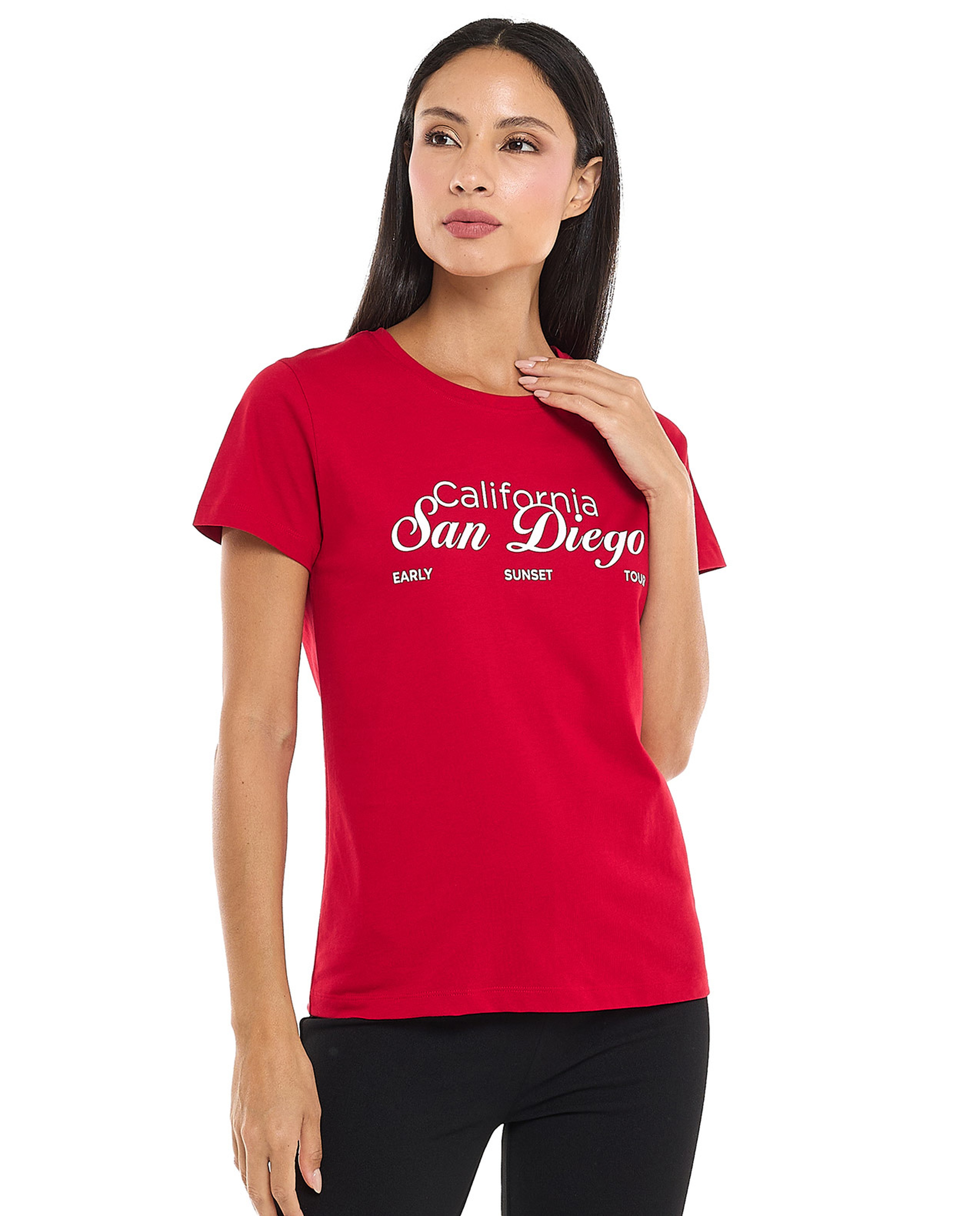 Printed T-Shirt with Crew Neck and Short Sleeves