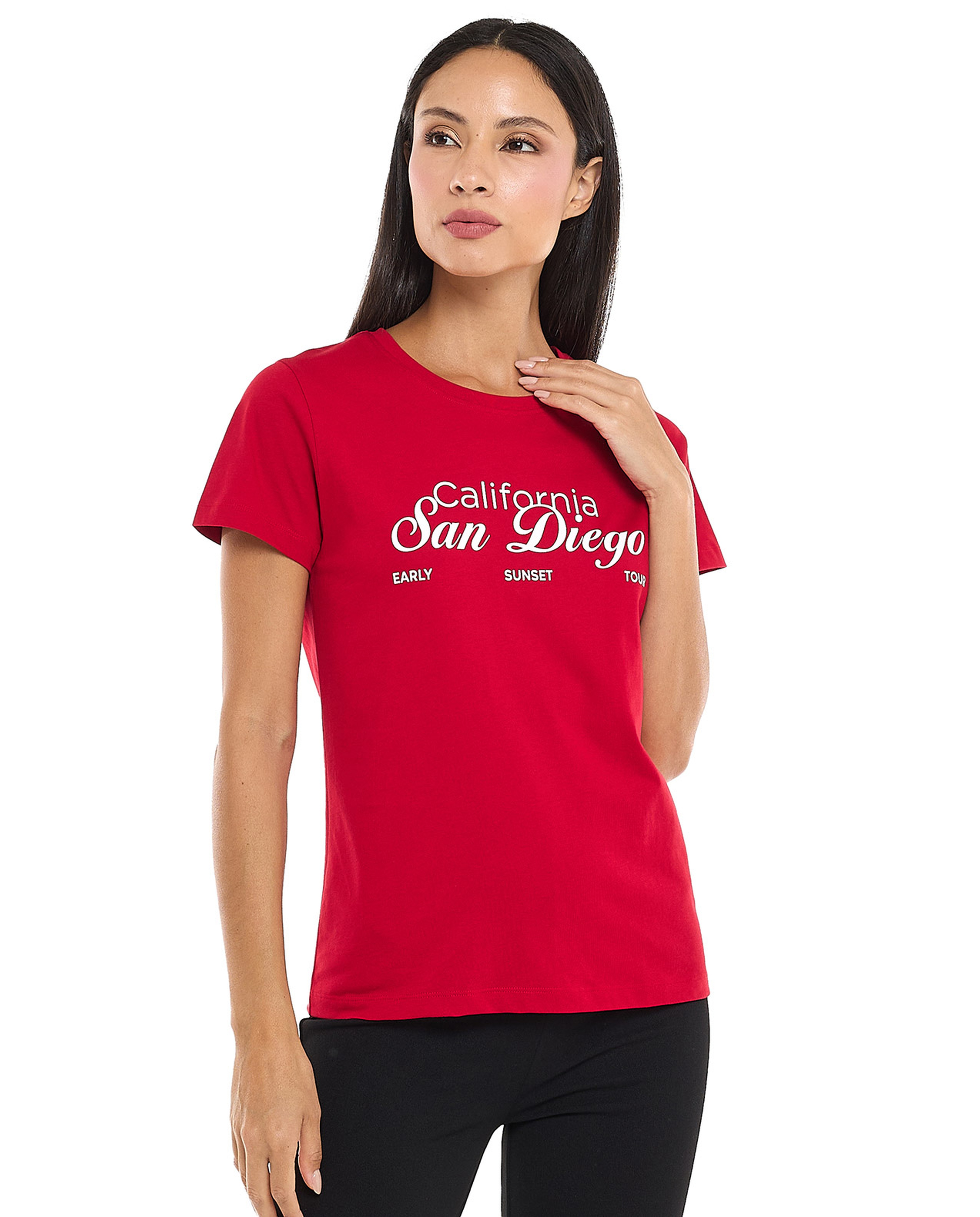 Printed T-Shirt with Crew Neck and Short Sleeves