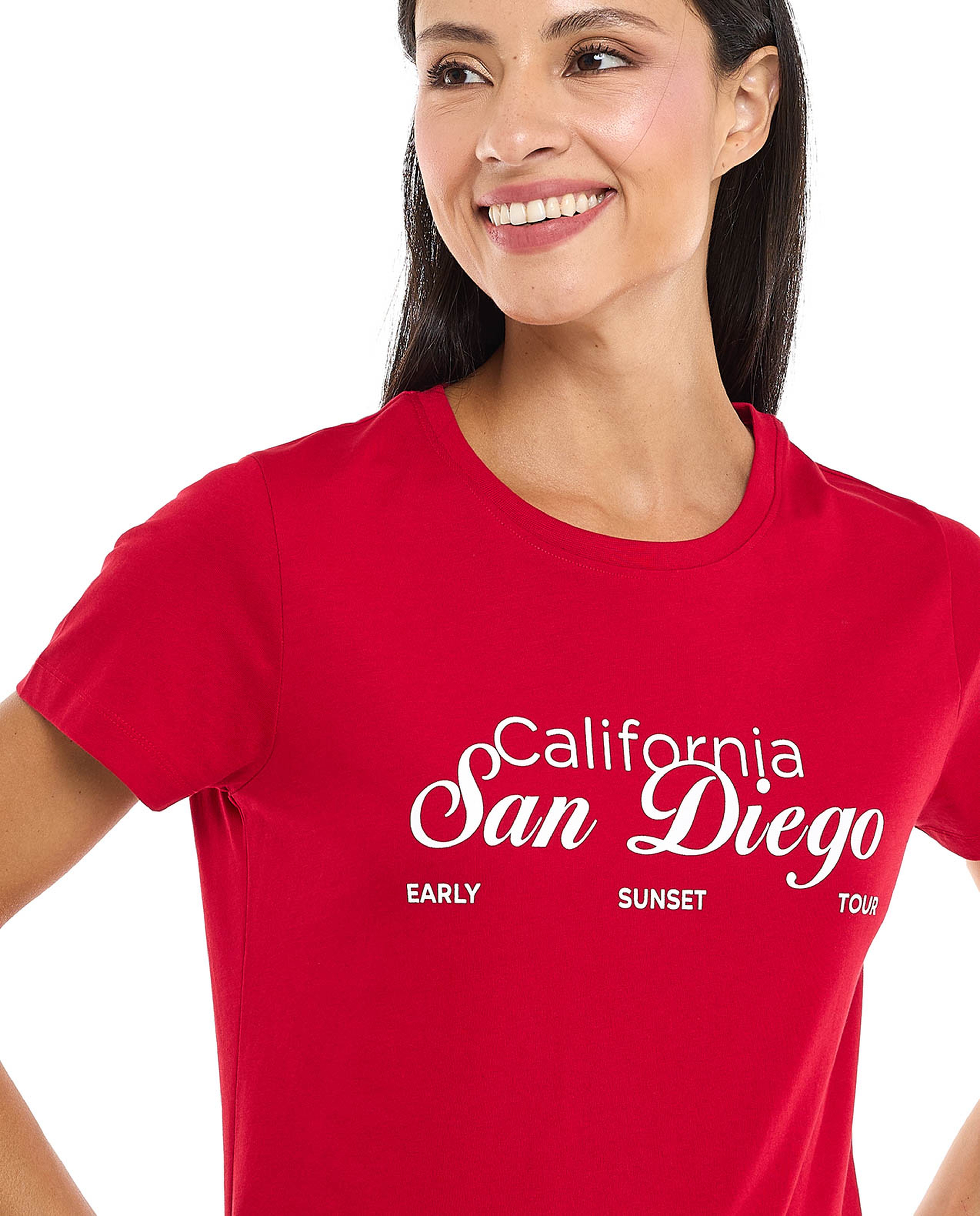 Printed T-Shirt with Crew Neck and Short Sleeves