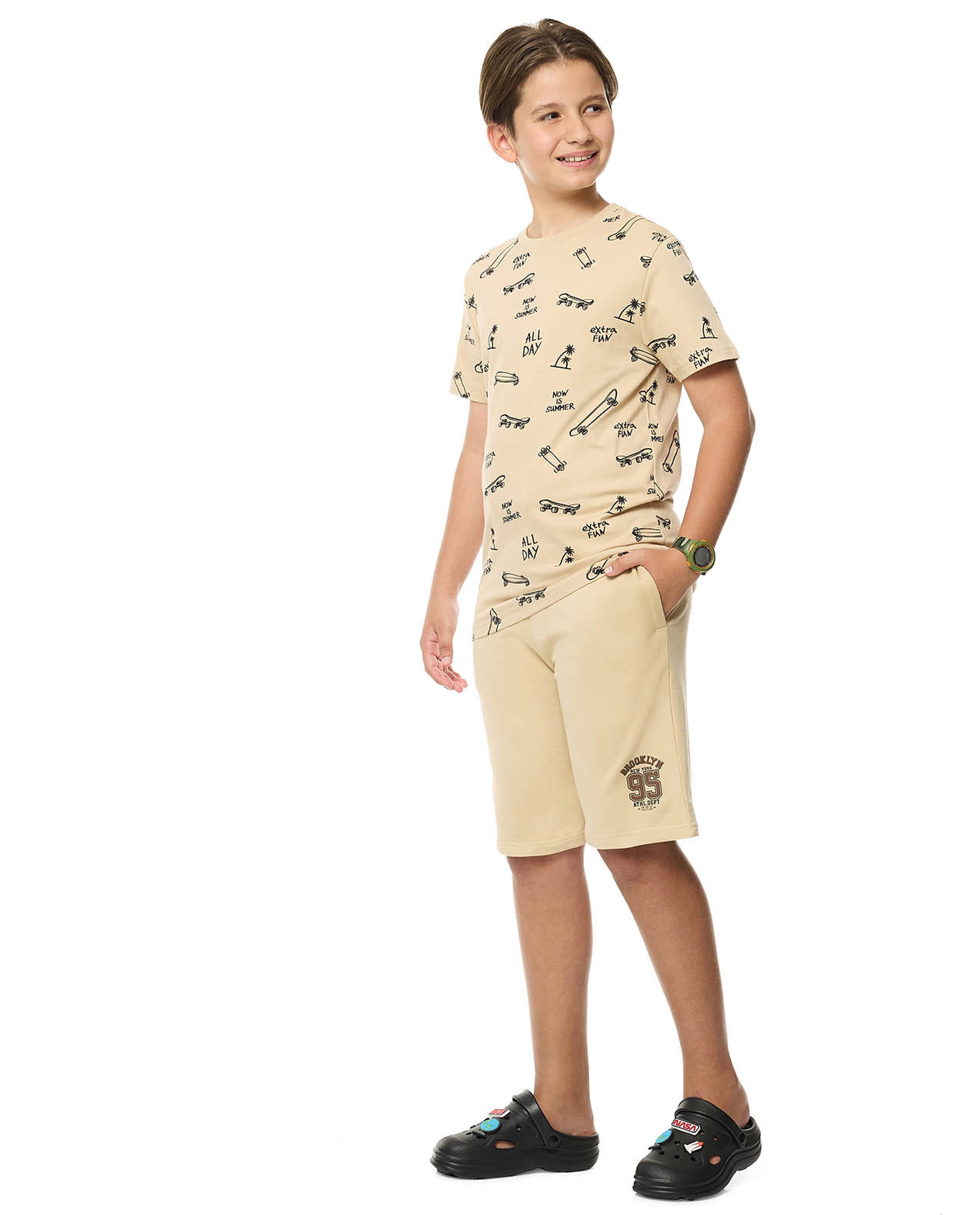 Printed Shorts with Drawstring Waist