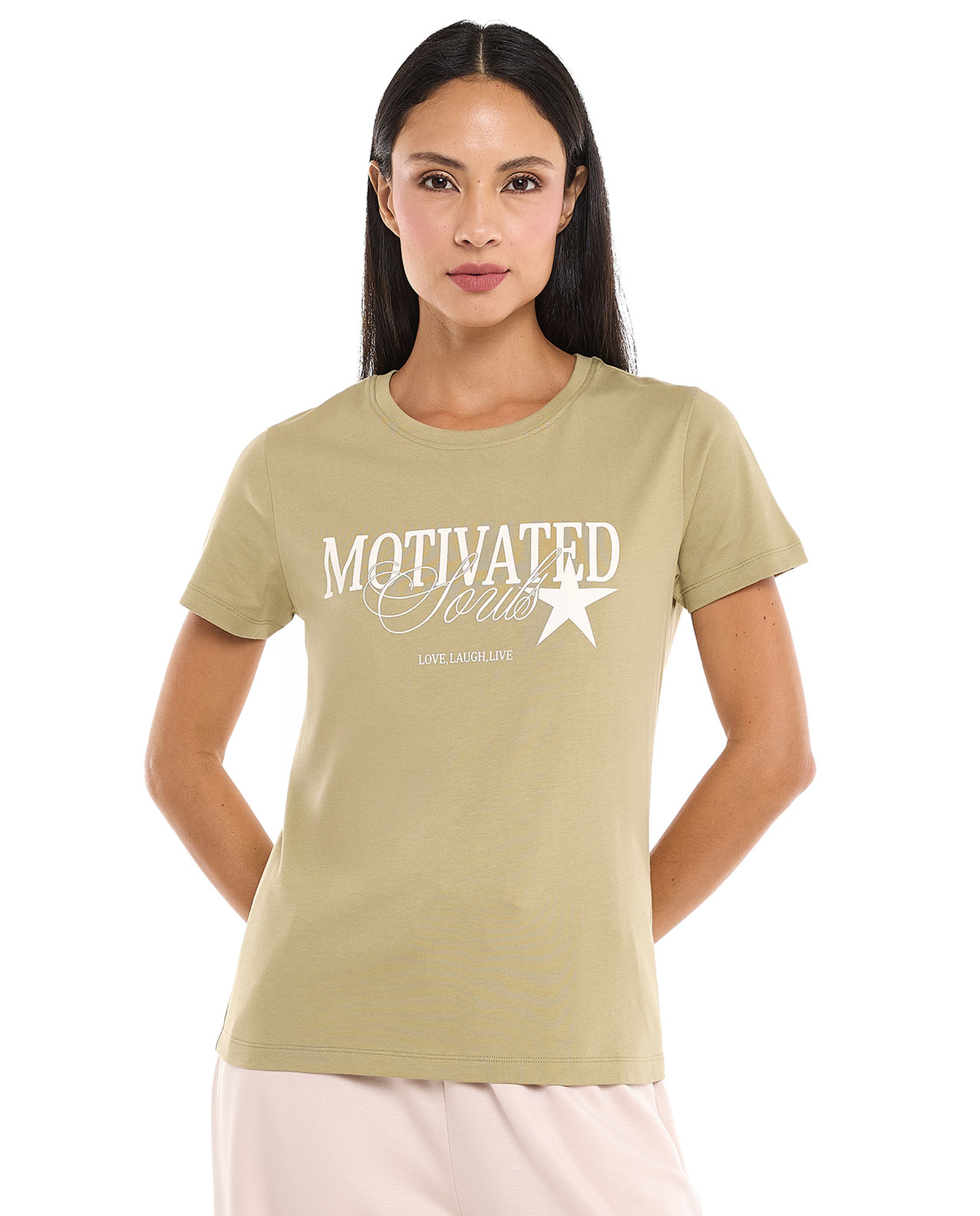 Printed T-Shirt with Crew Neck and Short Sleeves