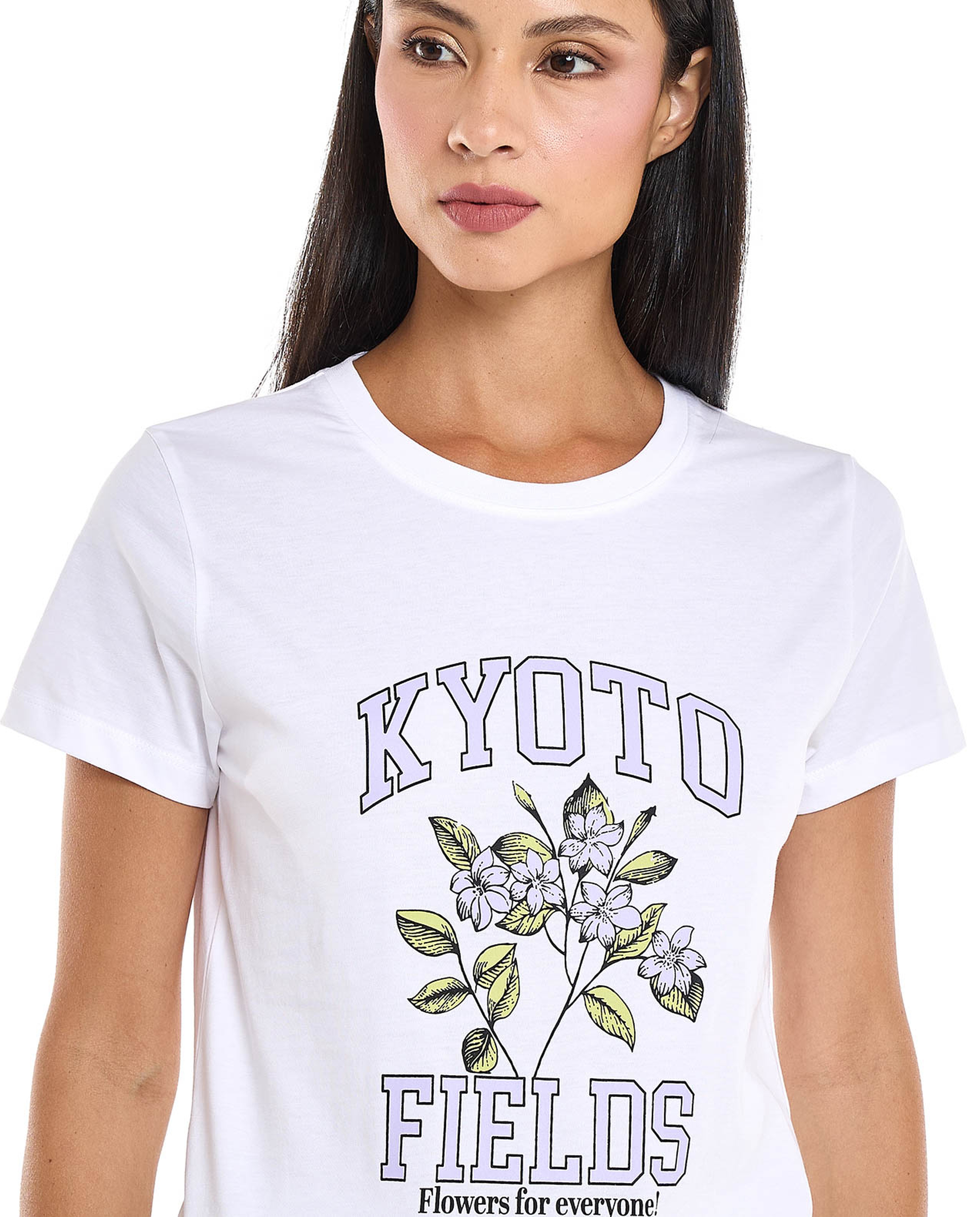 Printed T-Shirt with Crew Neck and Short Sleeves