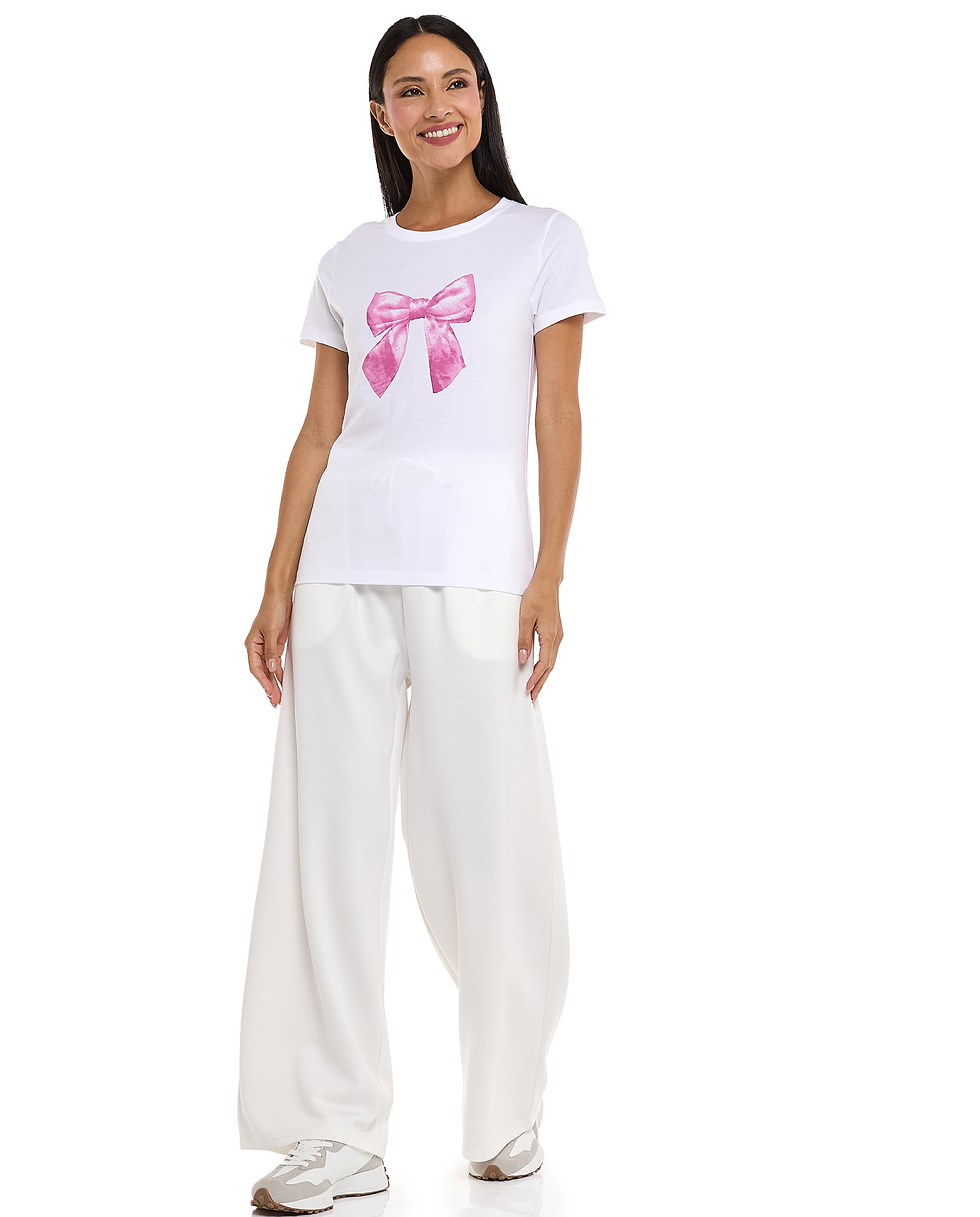 Printed T-Shirt with Crew Neck and Short Sleeves