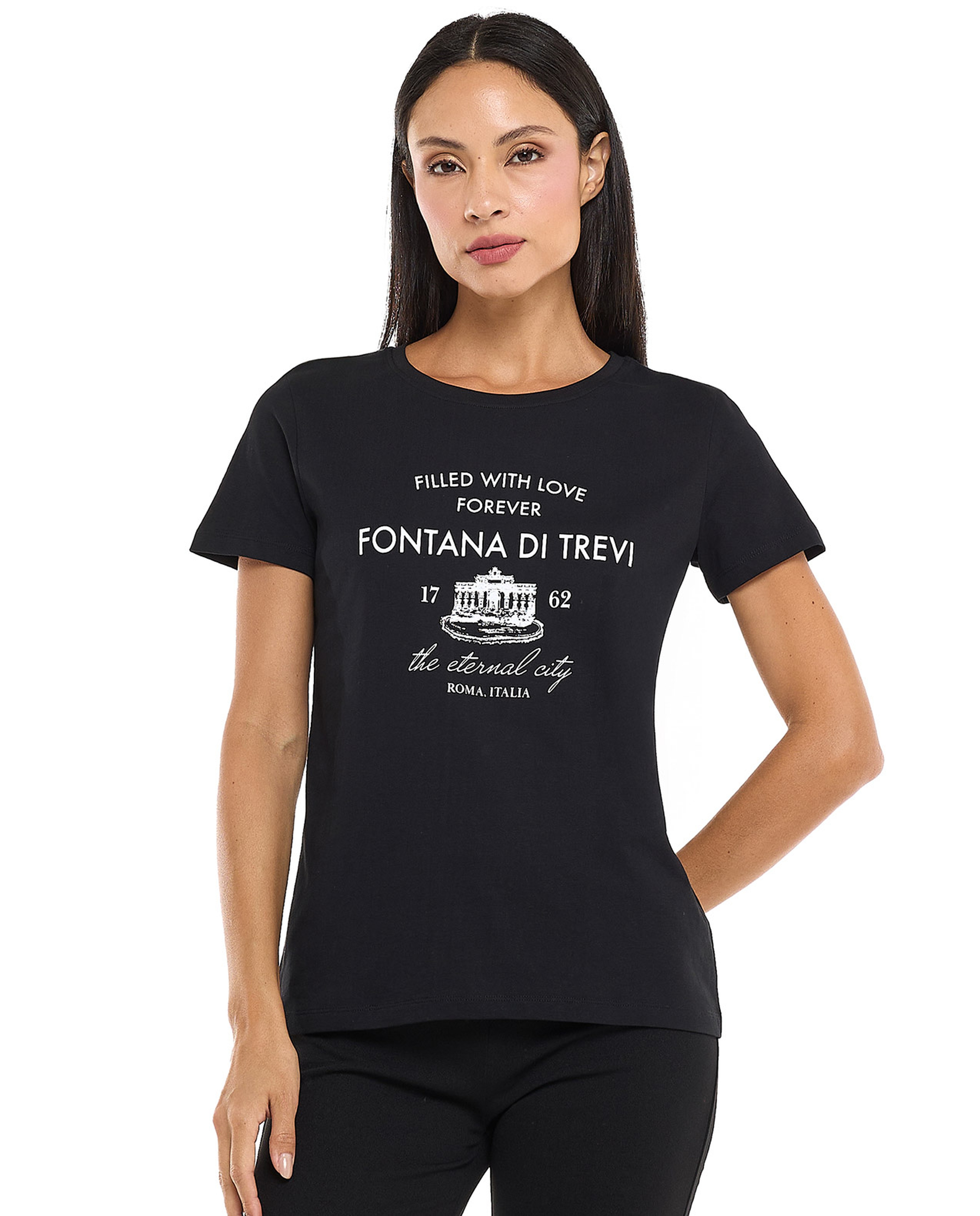 Printed T-Shirt with Crew Neck and Short Sleeves