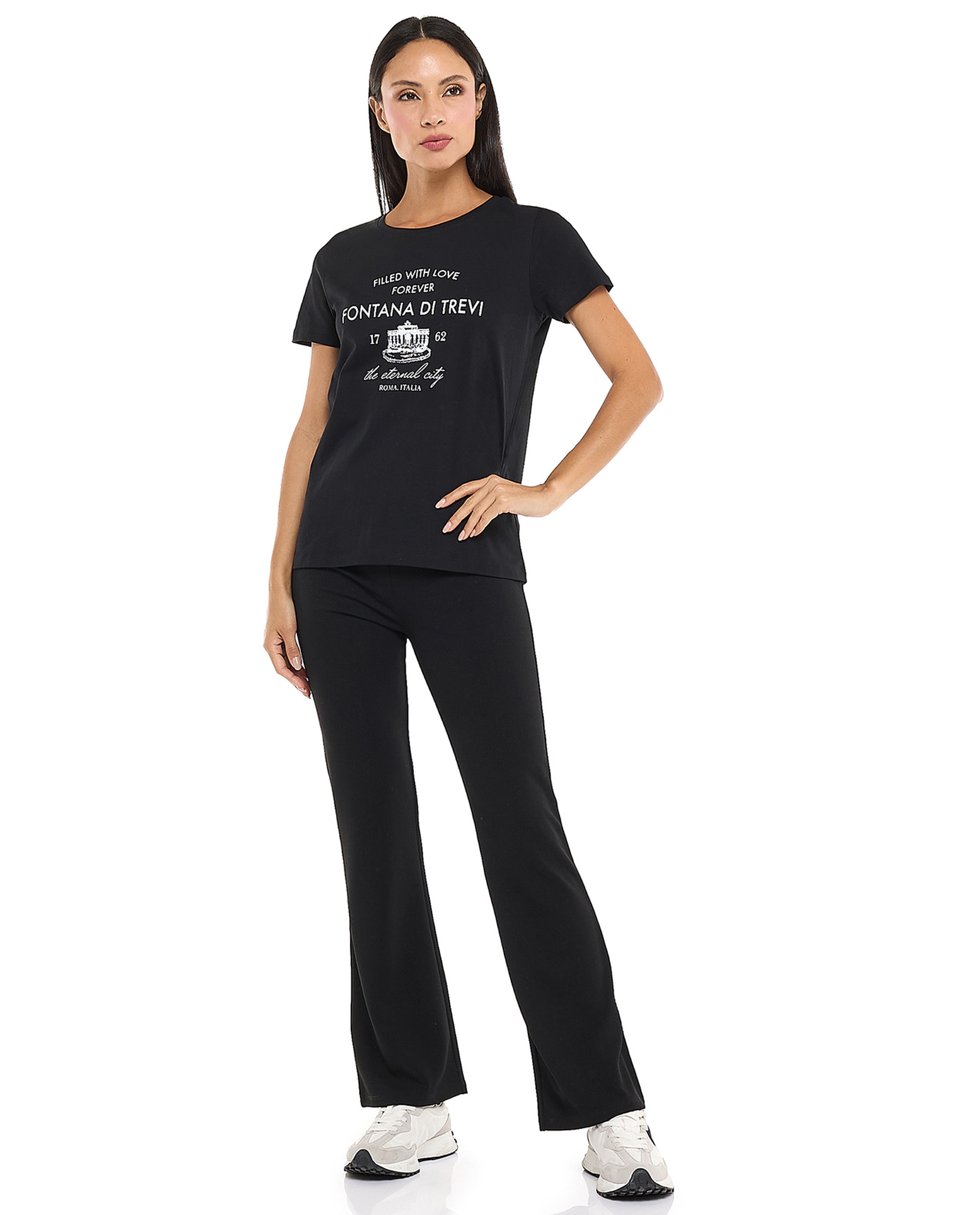 Printed T-Shirt with Crew Neck and Short Sleeves