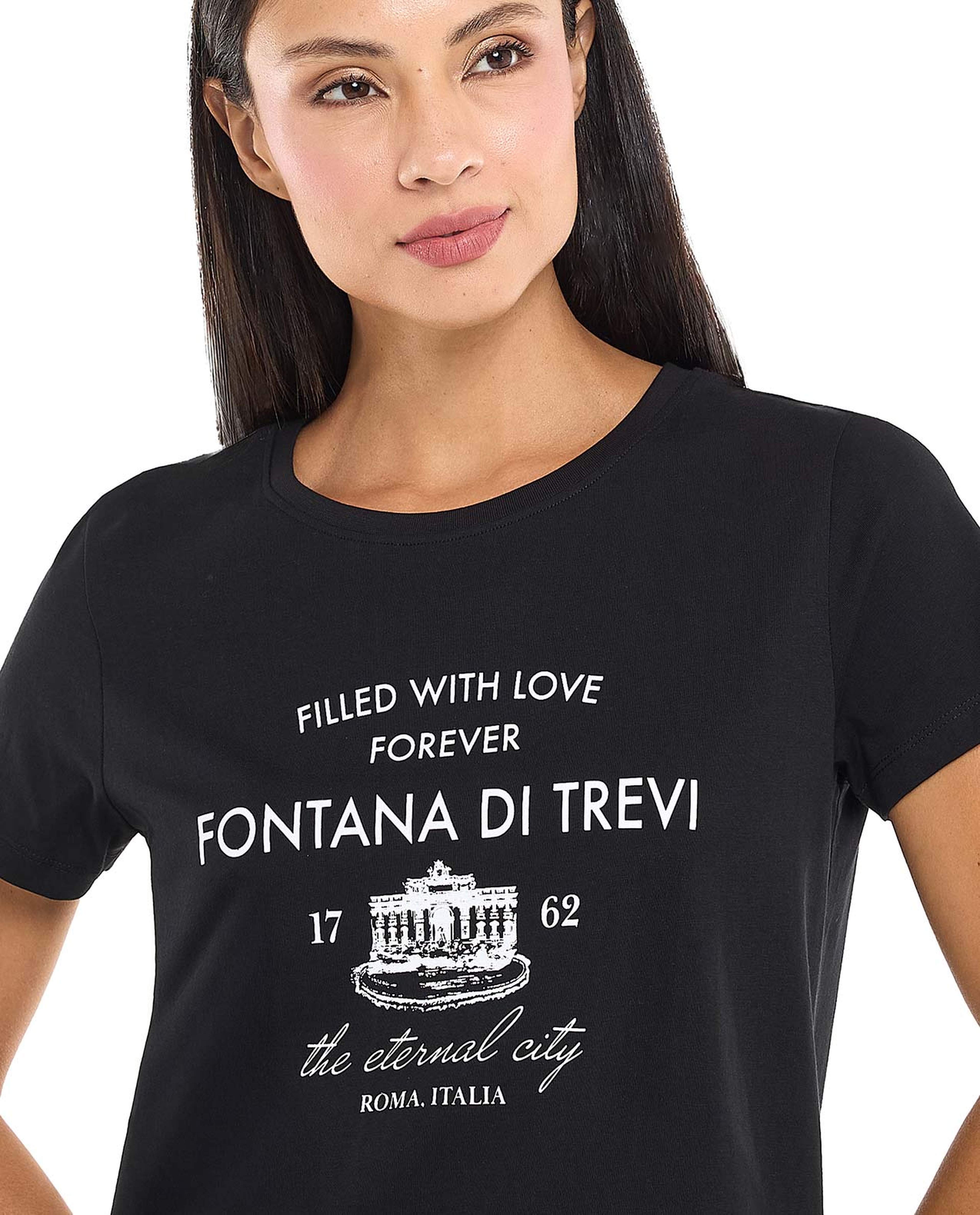 Printed T-Shirt with Crew Neck and Short Sleeves