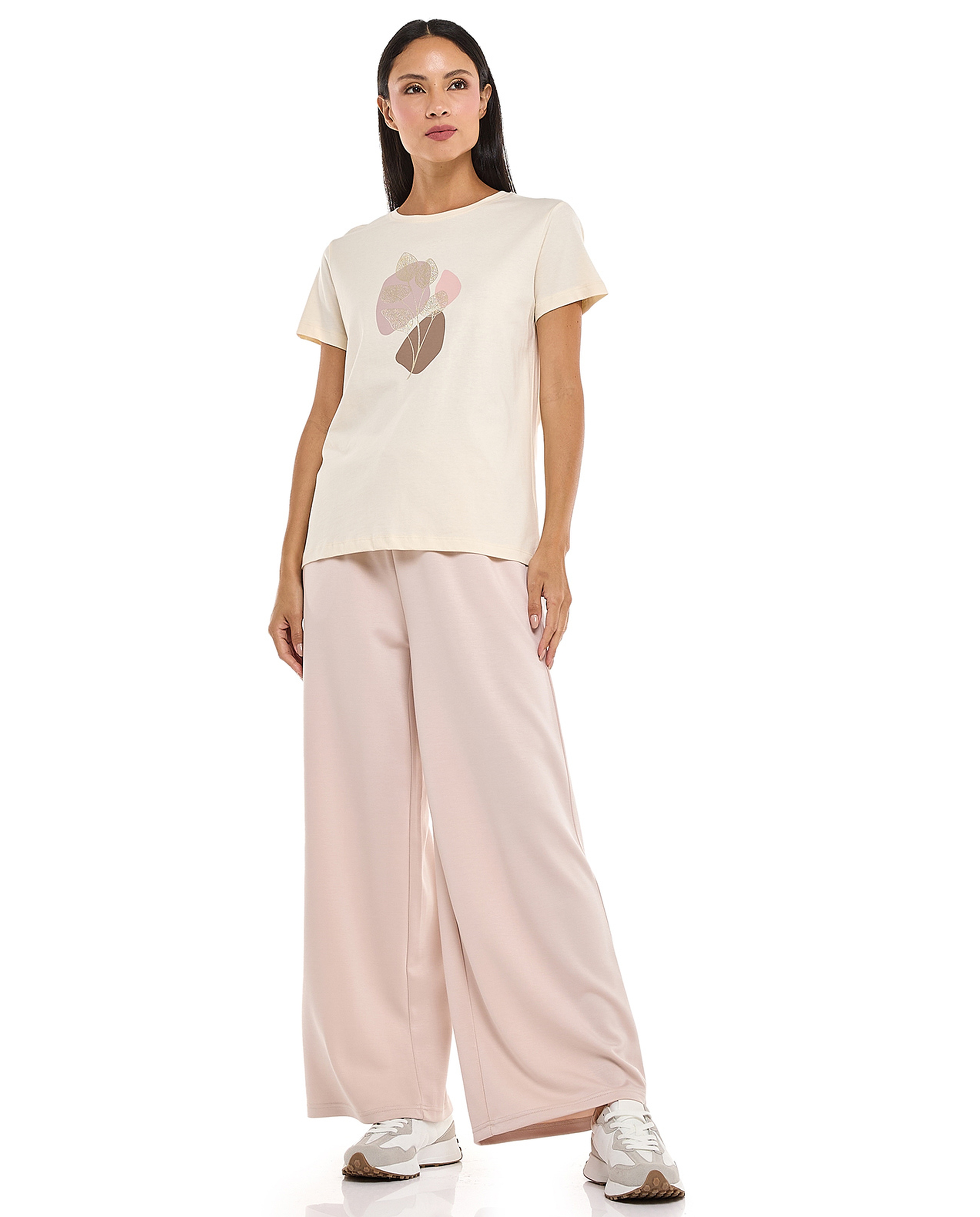 Printed T-Shirt with Crew Neck and Short Sleeves