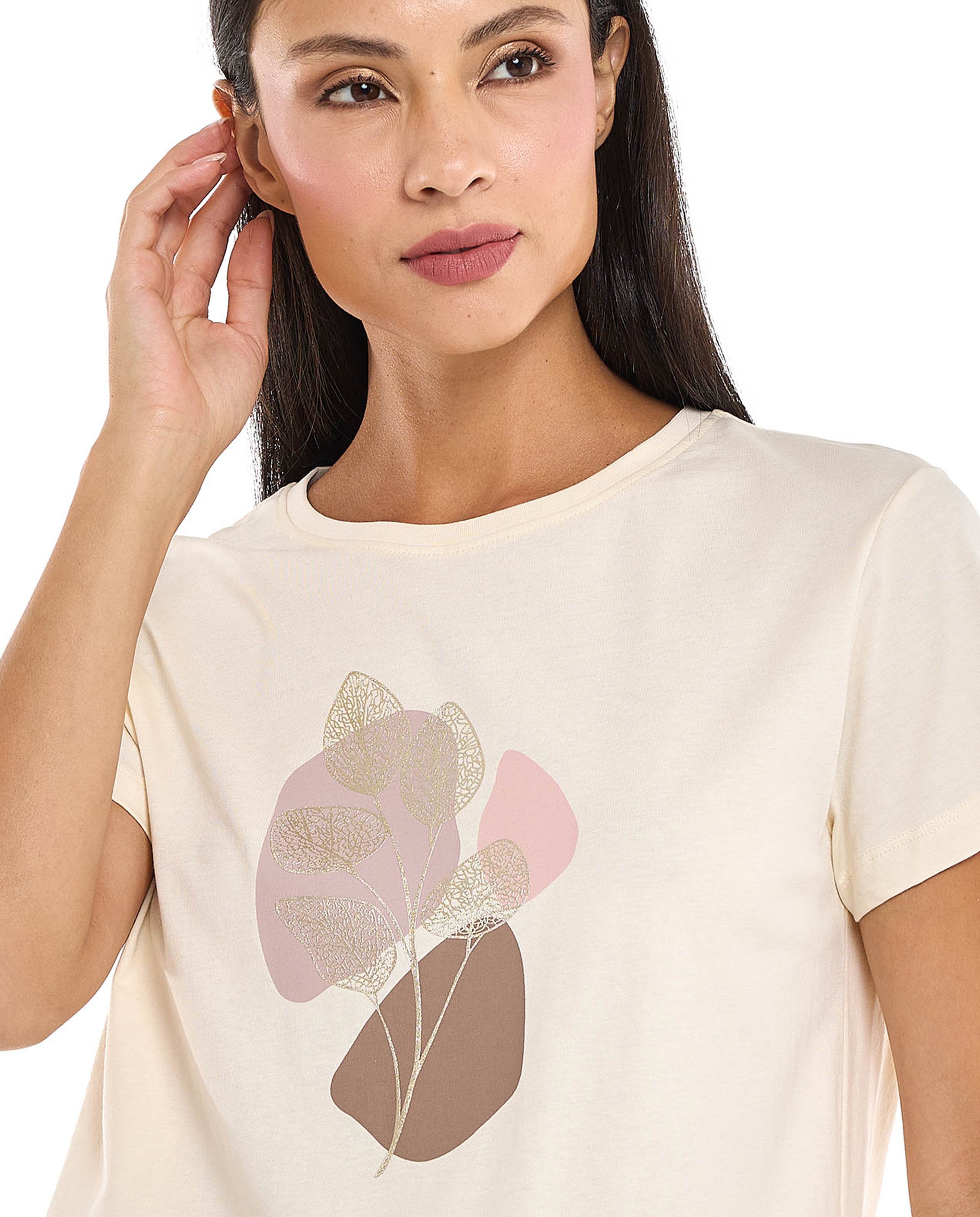 Printed T-Shirt with Crew Neck and Short Sleeves