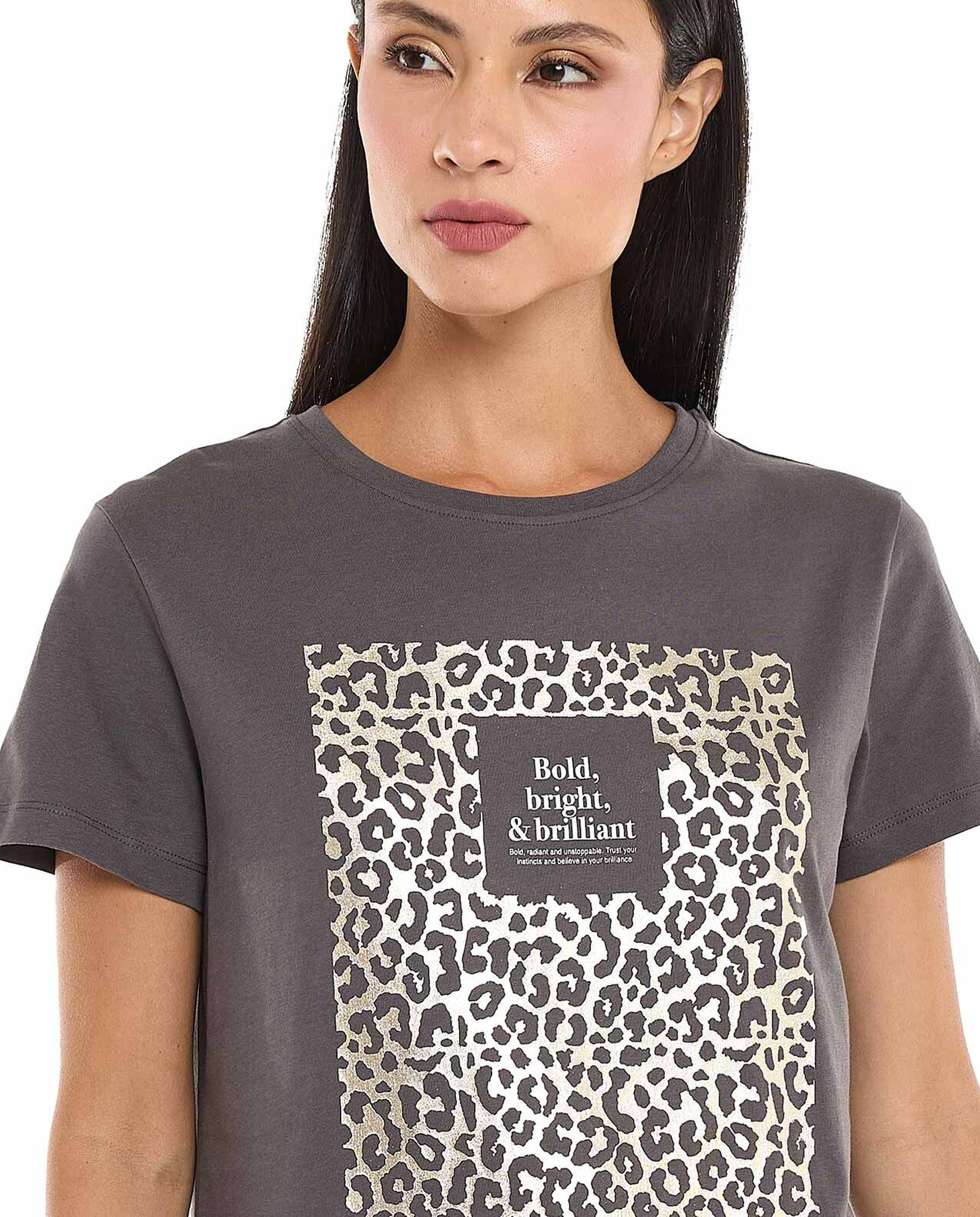 Printed T-Shirt with Crew Neck and Short Sleeves