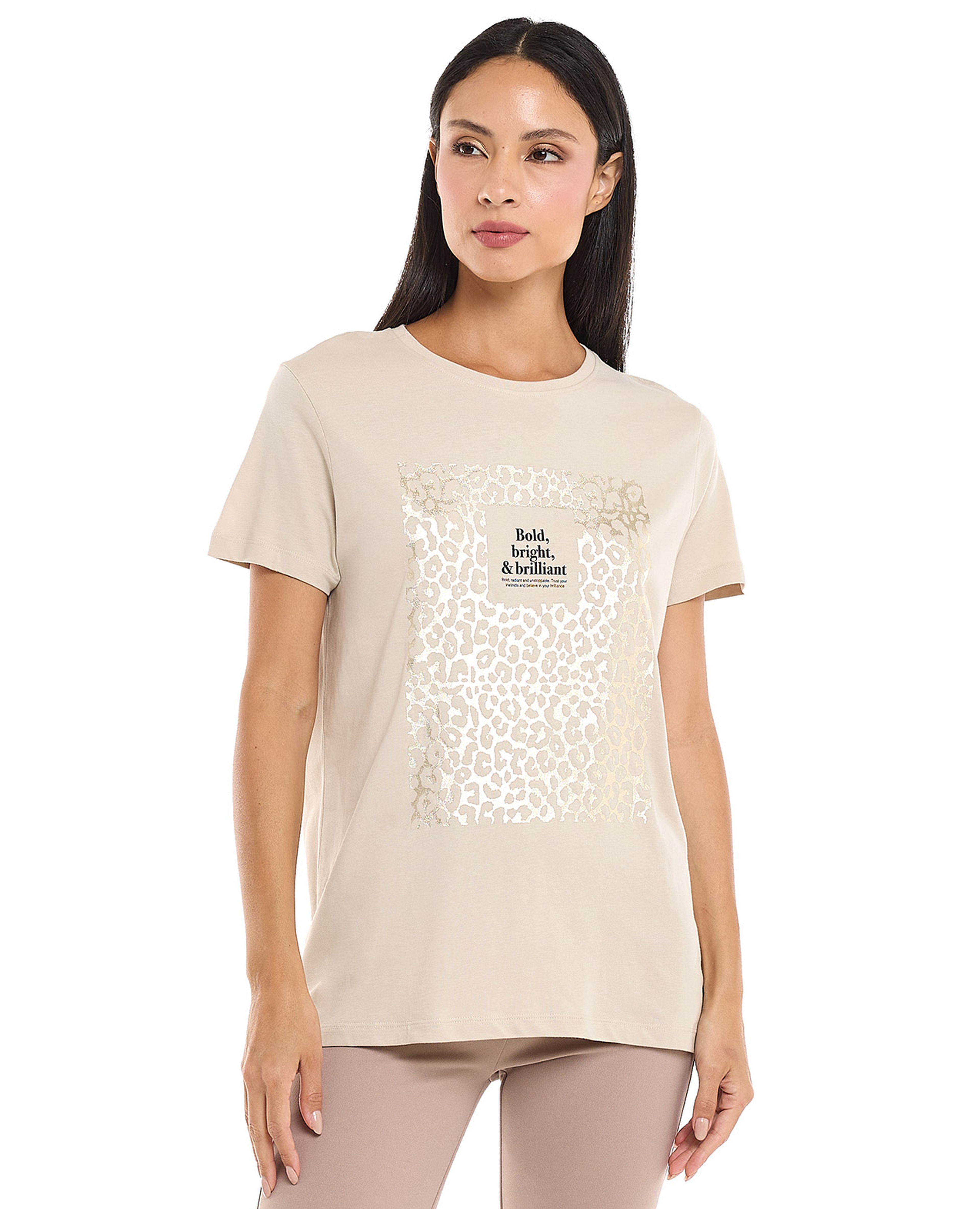 Printed T-Shirt with Crew Neck and Short Sleeves