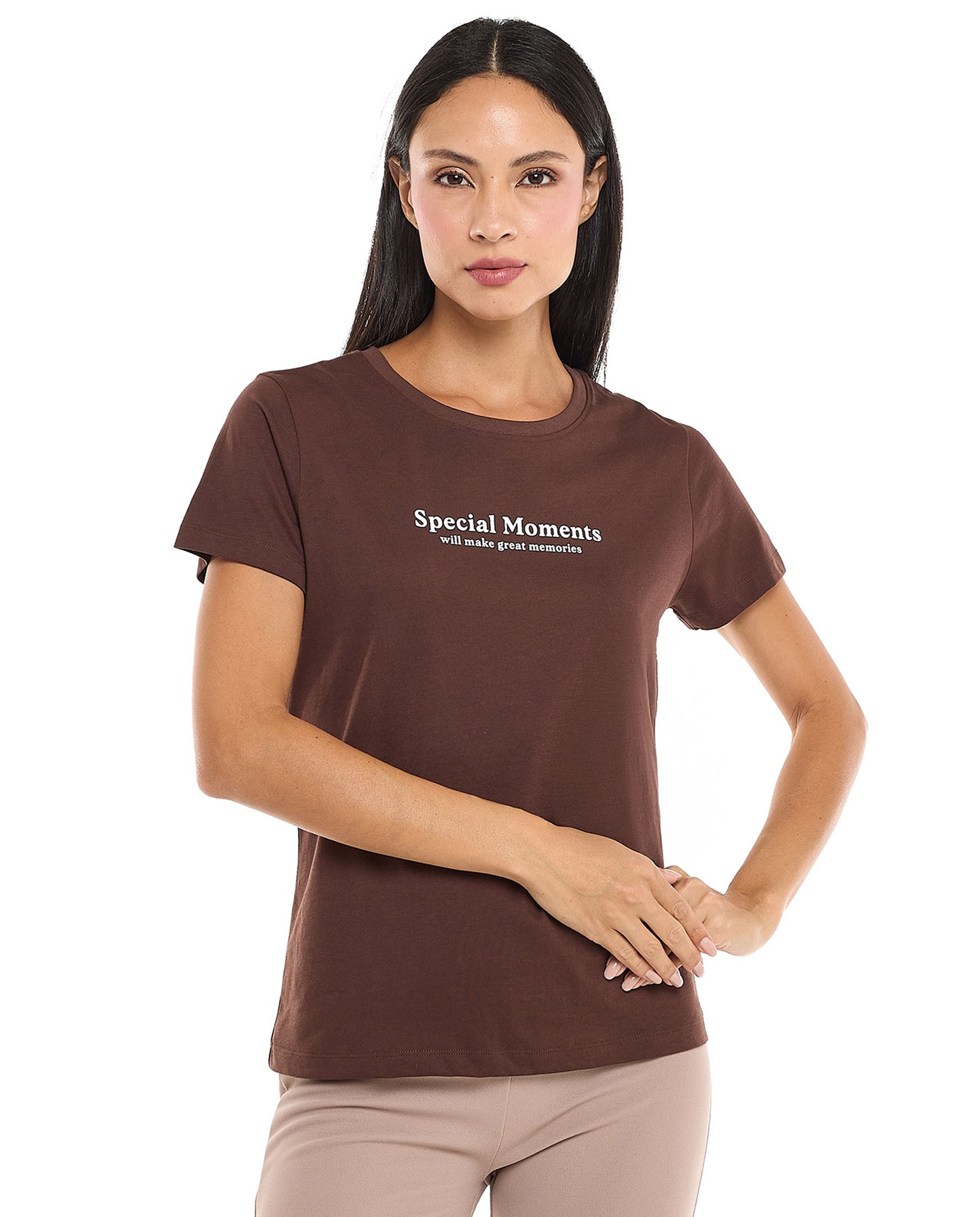 Printed T-Shirt with Crew Neck and Short Sleeves