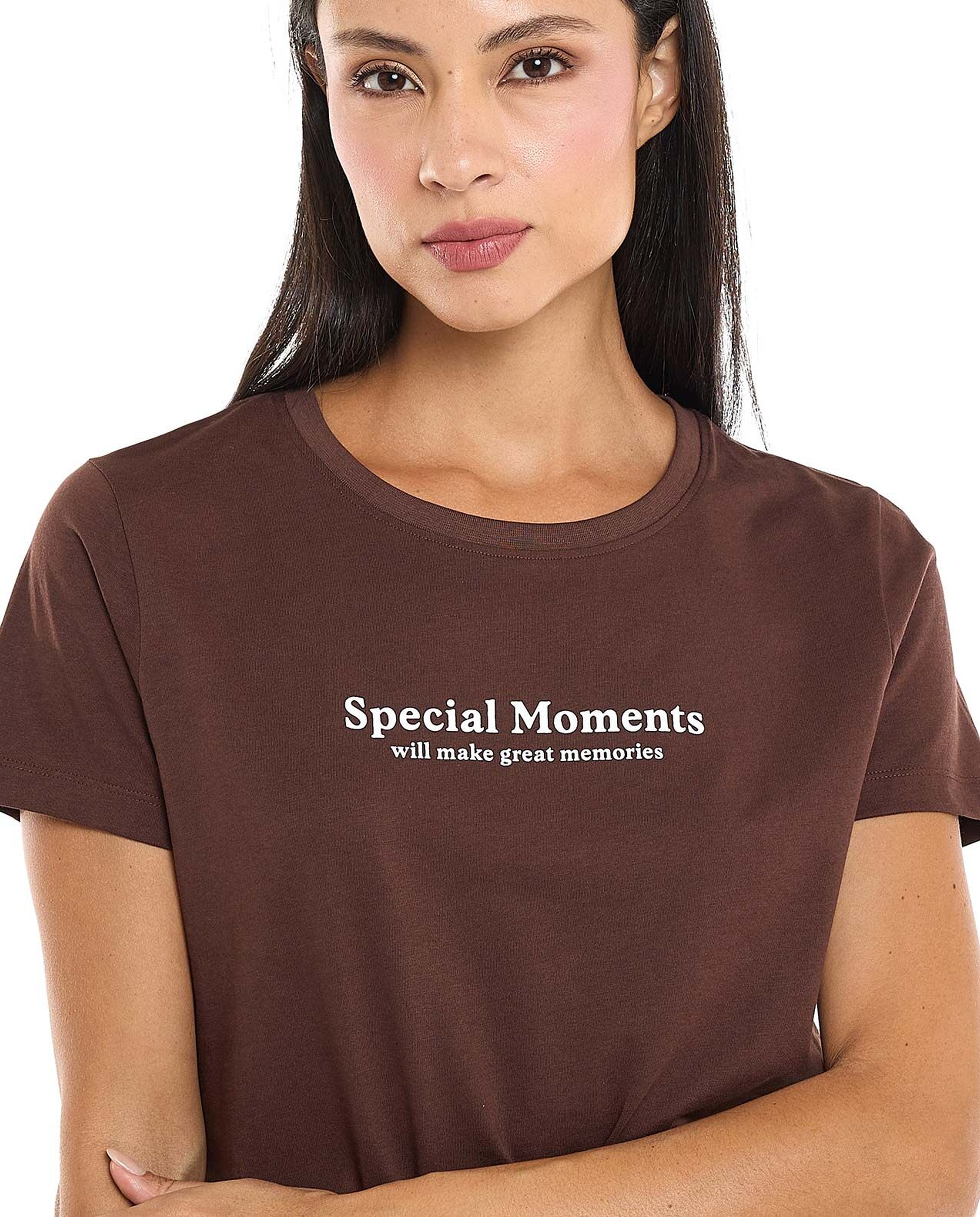 Printed T-Shirt with Crew Neck and Short Sleeves