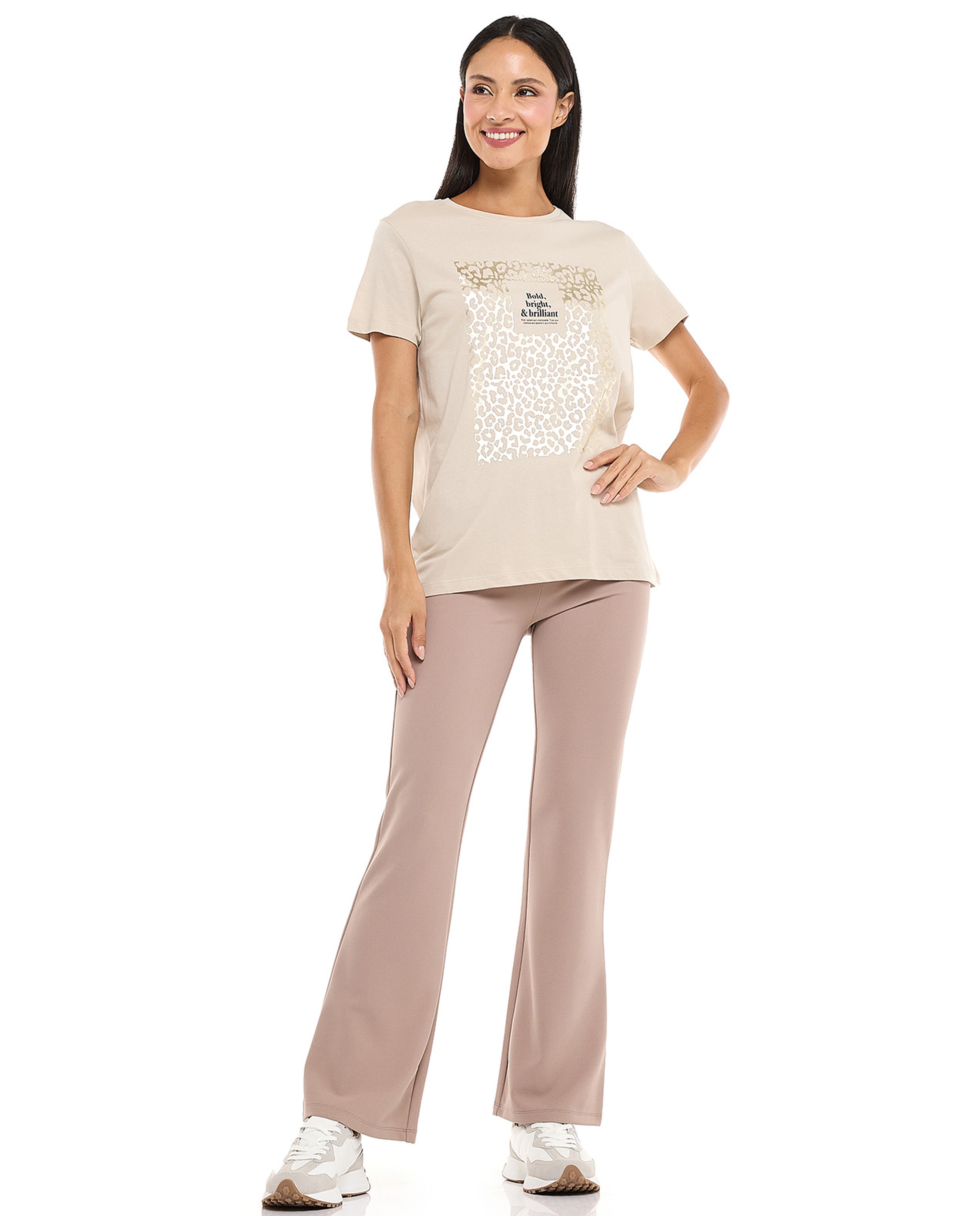 Printed T-Shirt with Crew Neck and Short Sleeves